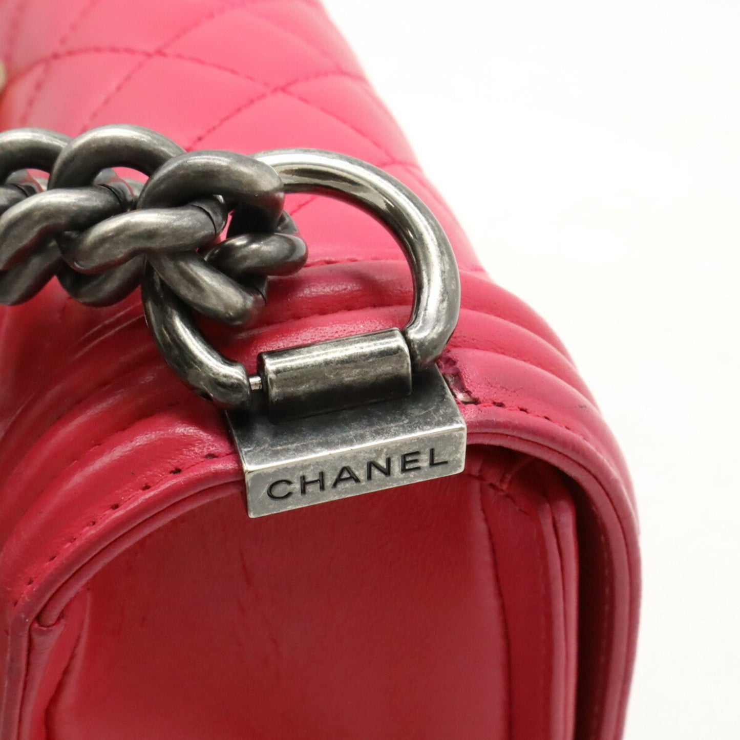 Chanel Boy Chanel Matelasse Coco Mark Chain Bag Shoulder Leather Pink A67086