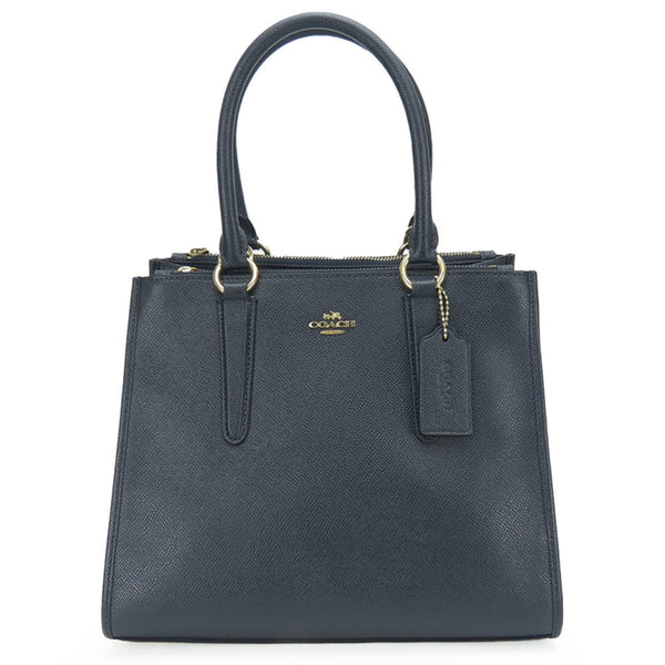 Coach Handbag Crosby Carryall F14928 Leather Navy Shoulder Bag