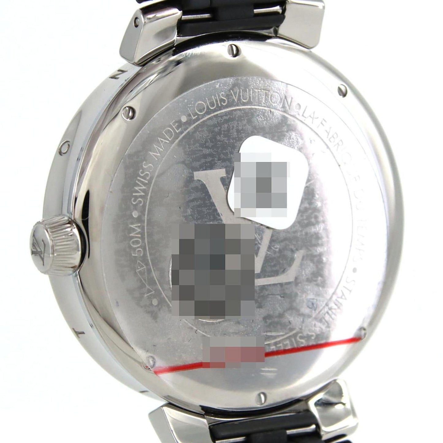 Louis Vuitton Tambour Moon Dual Time Qa105 Ss Wristwatch Quartz
