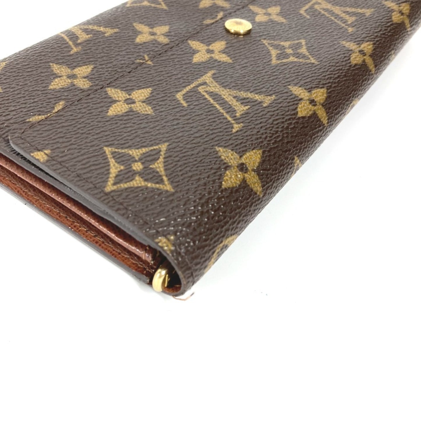 Louis Vuitton M61726 Monogram Porte Monnaie Credit Flap Long Wallet In Canvas