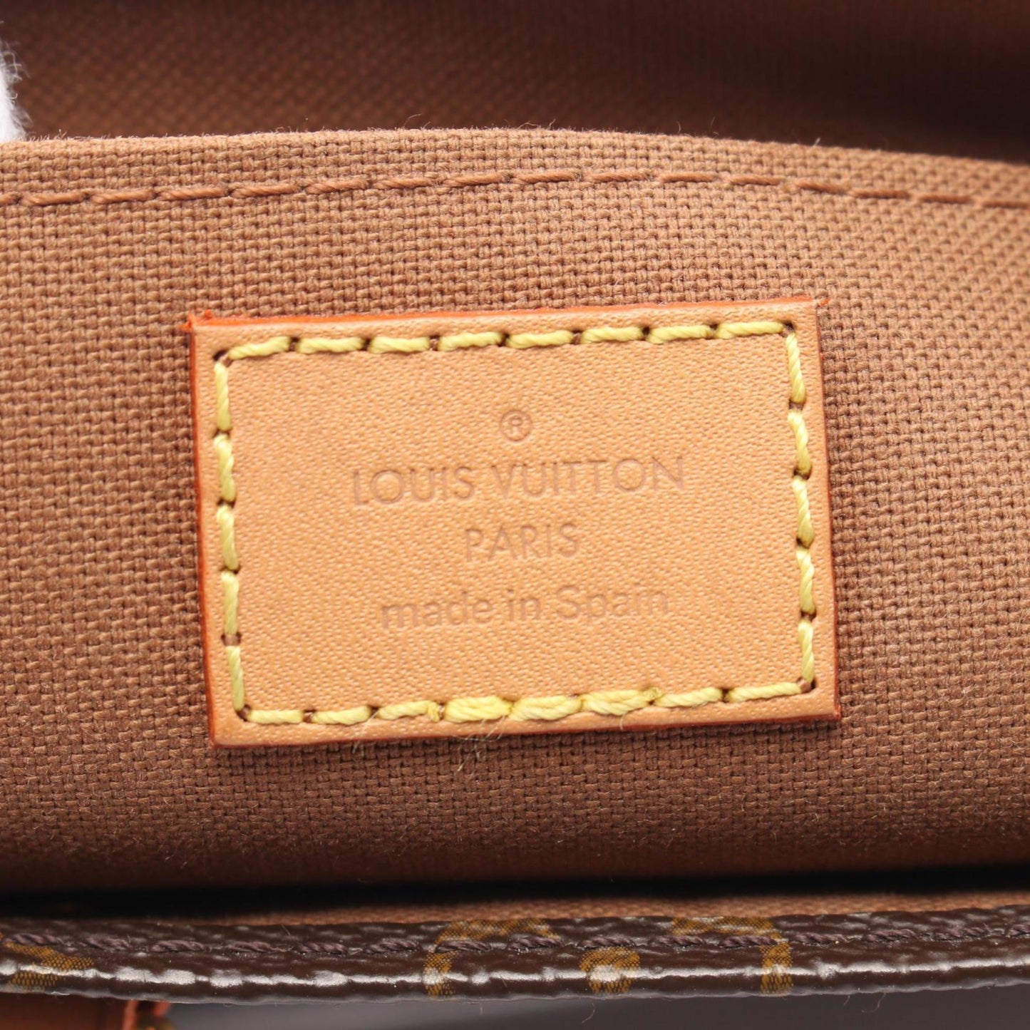 Louis Vuitton Petite Sac Plat Handbag Coated Canvas Leather Monogram