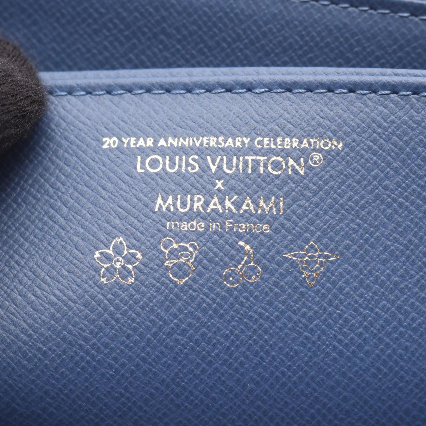 Louis Vuitton X Takashi Murakami Round Long Wallet In Monogram Cherry Denim
