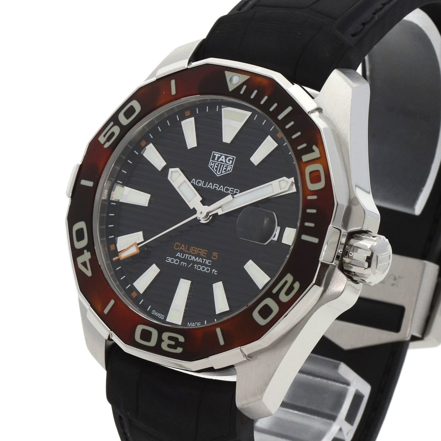 Tag Heuer Way201N Aquaracer Calibre 5 Watch Stainless Steel Rubber