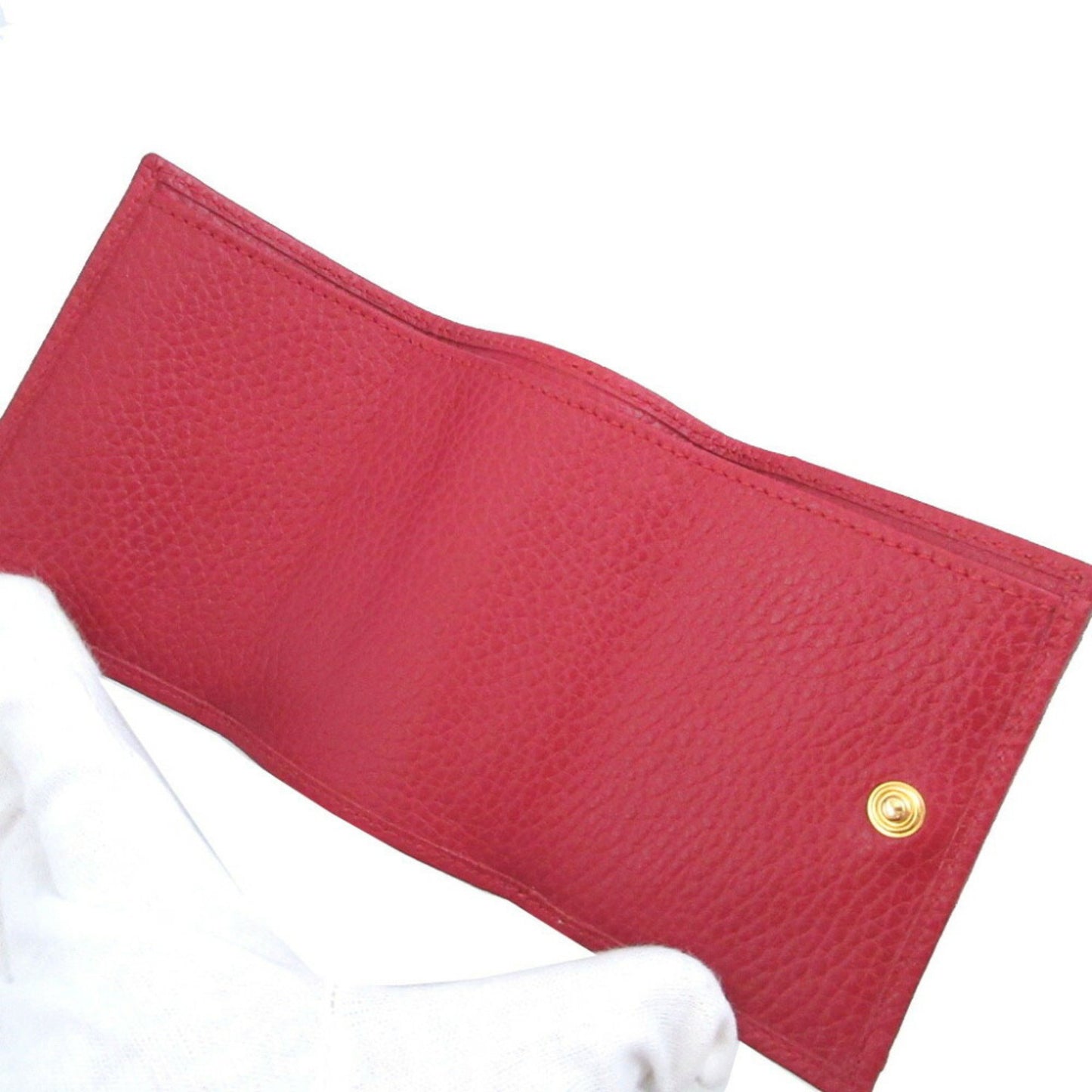 Like New Gucci Gg Marmont 523277 Compact Wallet Leather Red Bi-Fold 0981Gucci