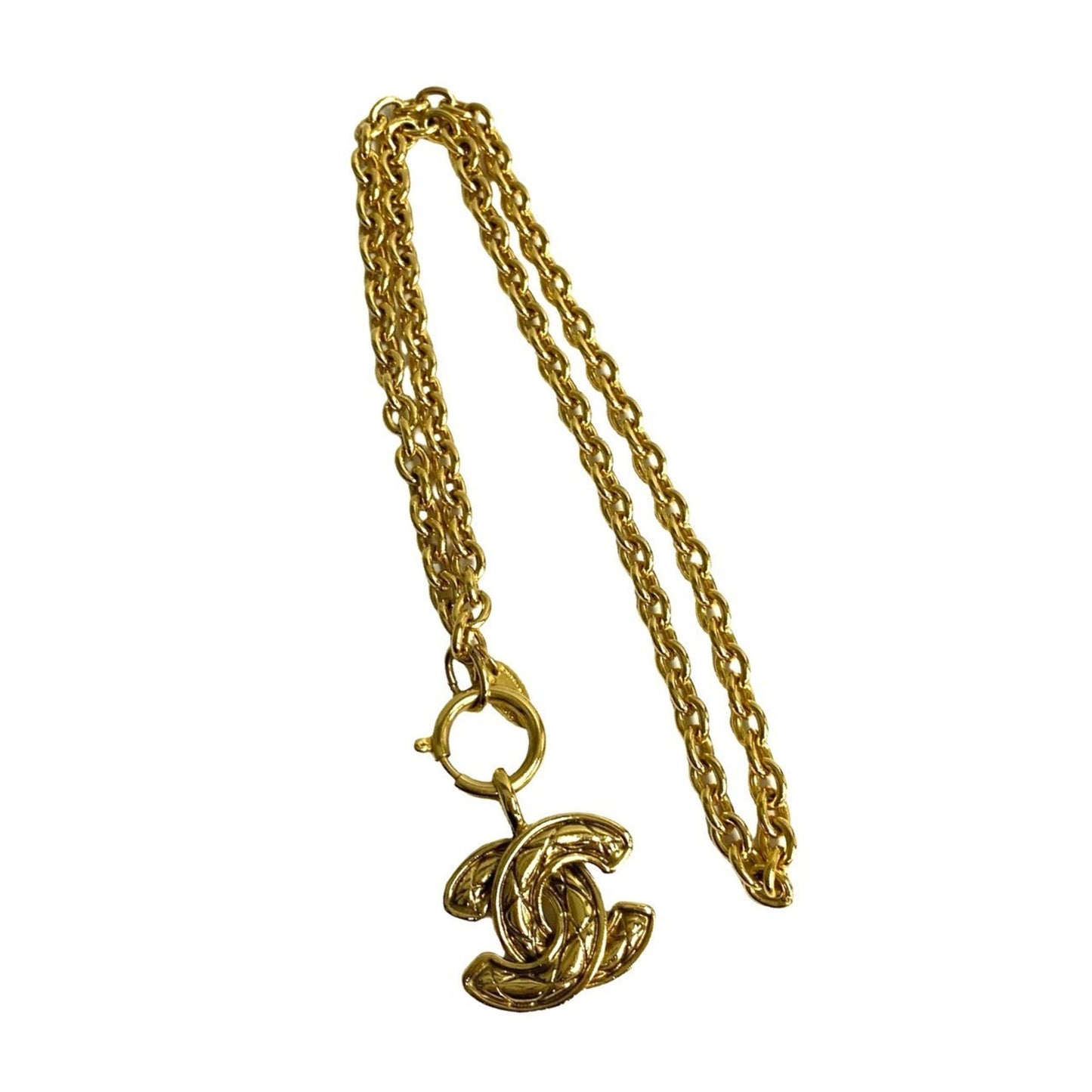 Chanel Coco Mark Motif Gp Chain Necklace Pendant Accessory Gold 156-9