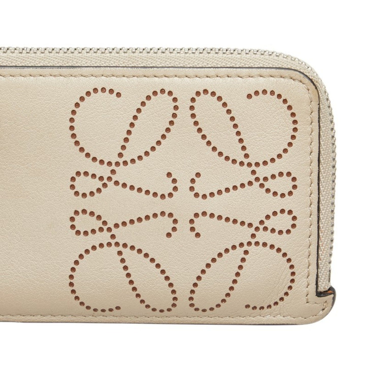 Loewe Anagram Wallet/Coin Case Beige Leather