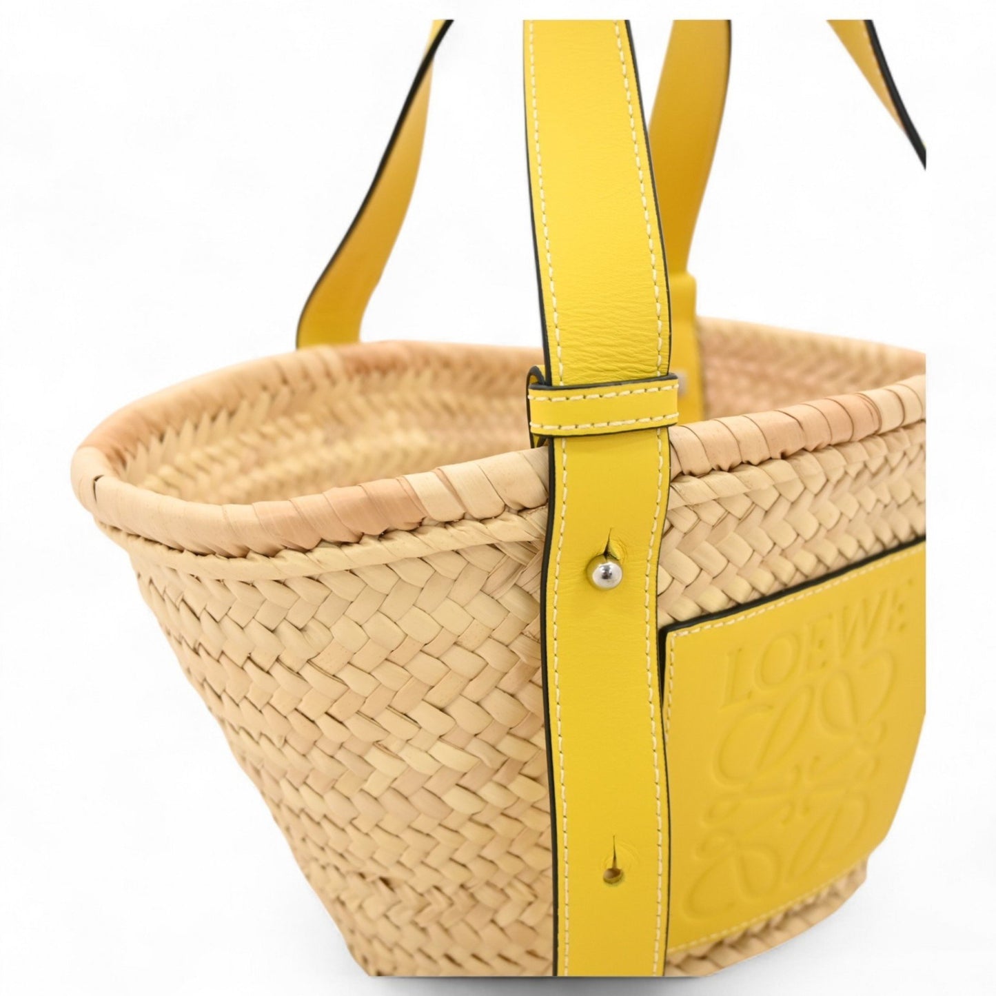 Loewe Anagram Small Basket Bag In Yellow