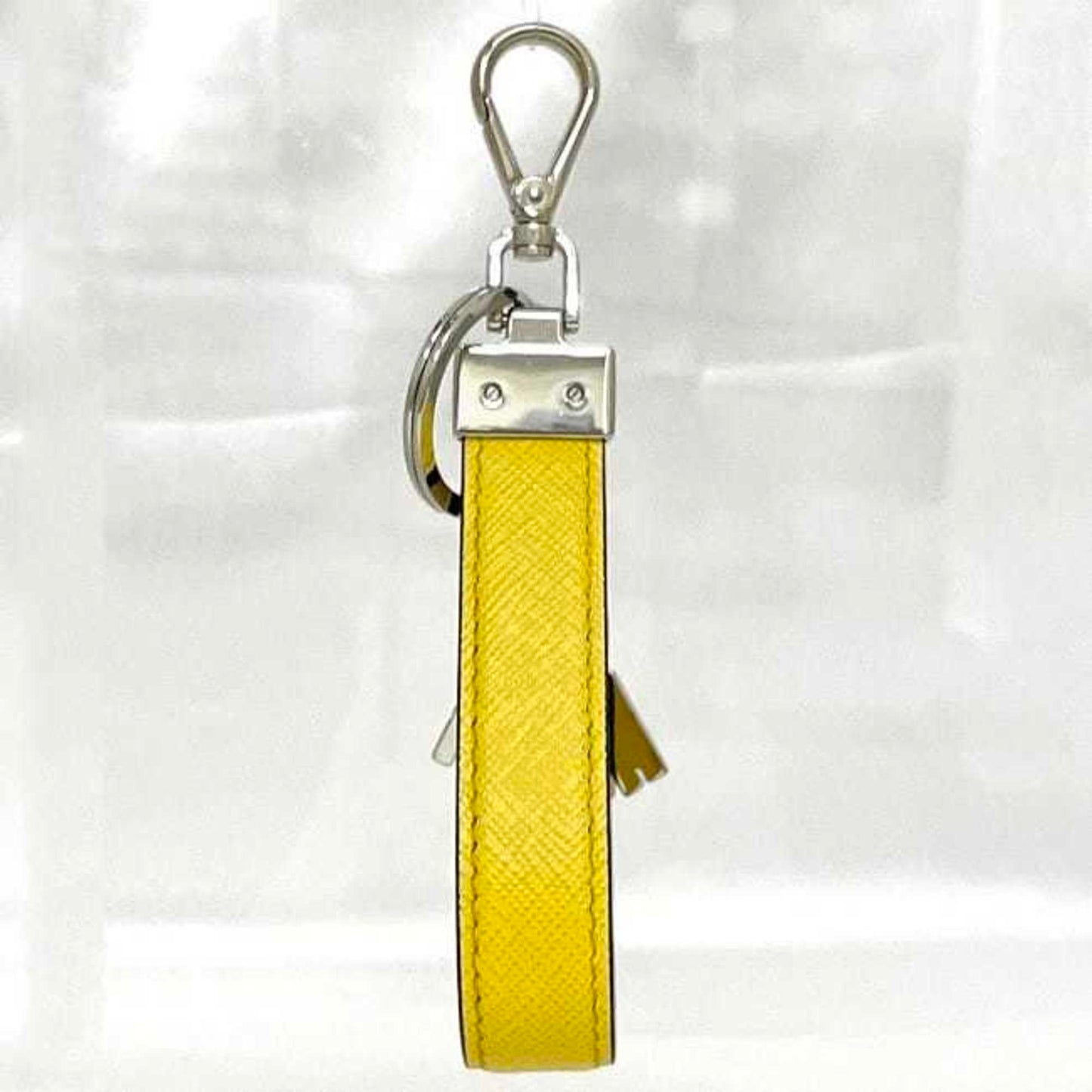 Prada Keychain Ec-23549 Yellow Sole F0377 2Pp040 Unused Saffiano Leather Metal Robot Key Holder