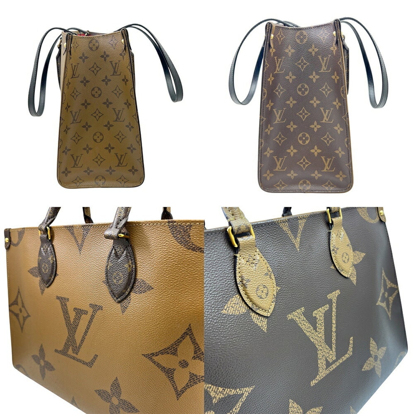 Louis Vuitton Monogram Reverse On The Go Mm M45321 Brown Tote Bag/Handbag