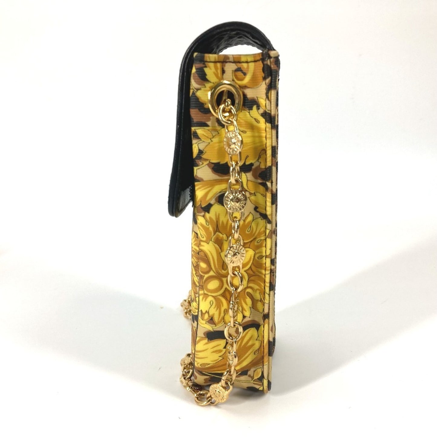 Versace Vintage Leopard Print Pochette With Chain Phone Case And Shoulder Bag In Pvc/Leather