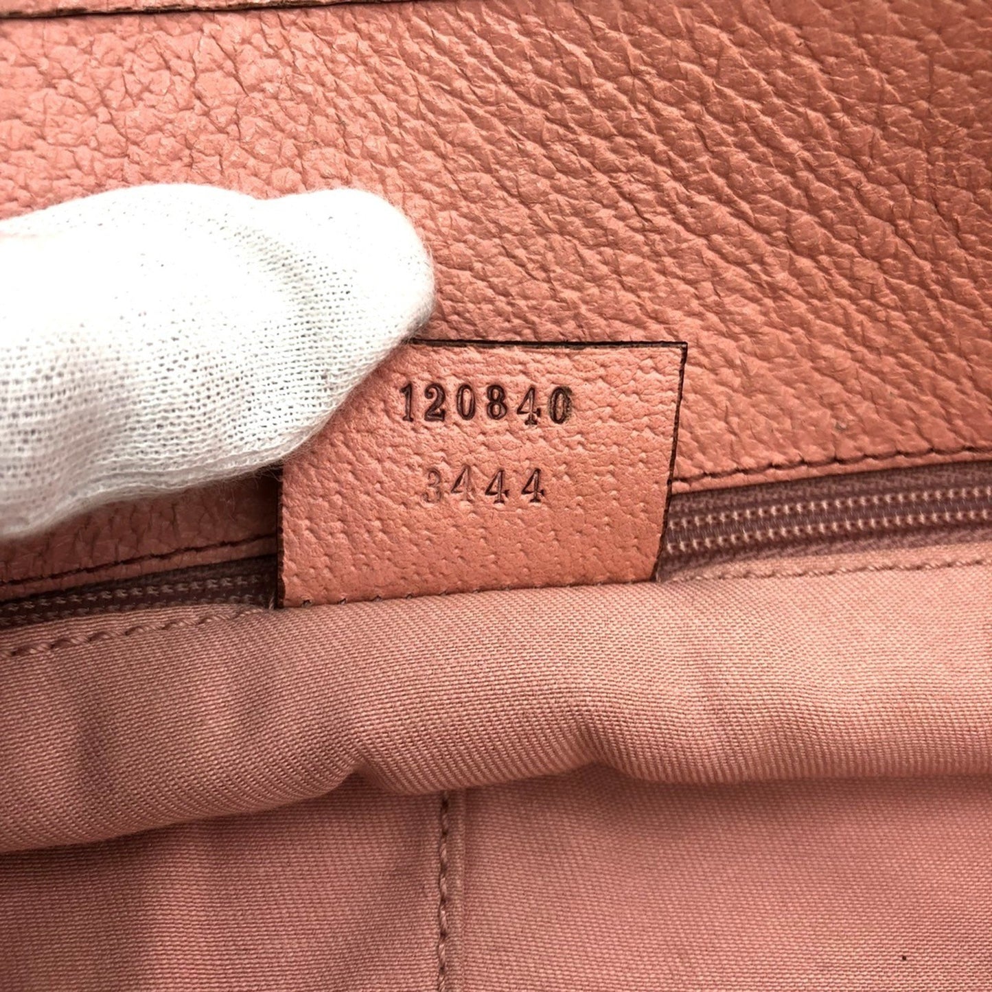 Gucci 120840 Tote Bag Beige Pink Gg Canvas Leather