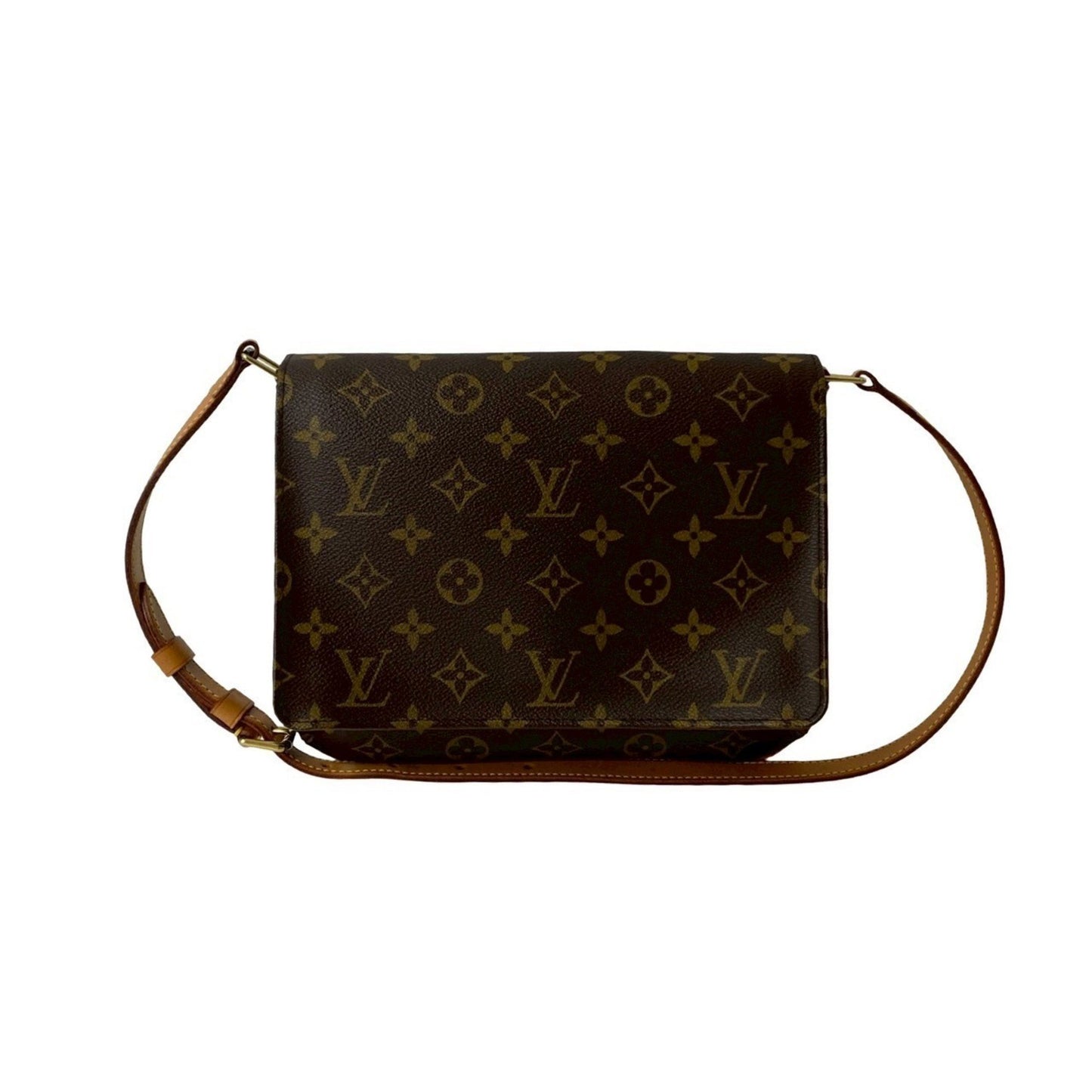 Louis Vuitton Musette Tango Monogram Leather Shoulder Bag/Pochette In Brown 23175