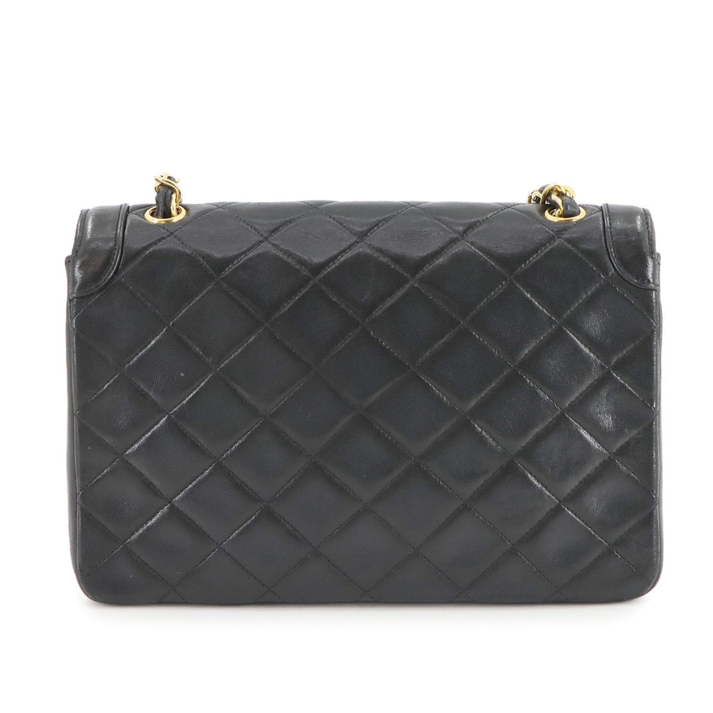 Chanel Matelasse Chain Shoulder Bag Leather Black Gold Metal Fittings