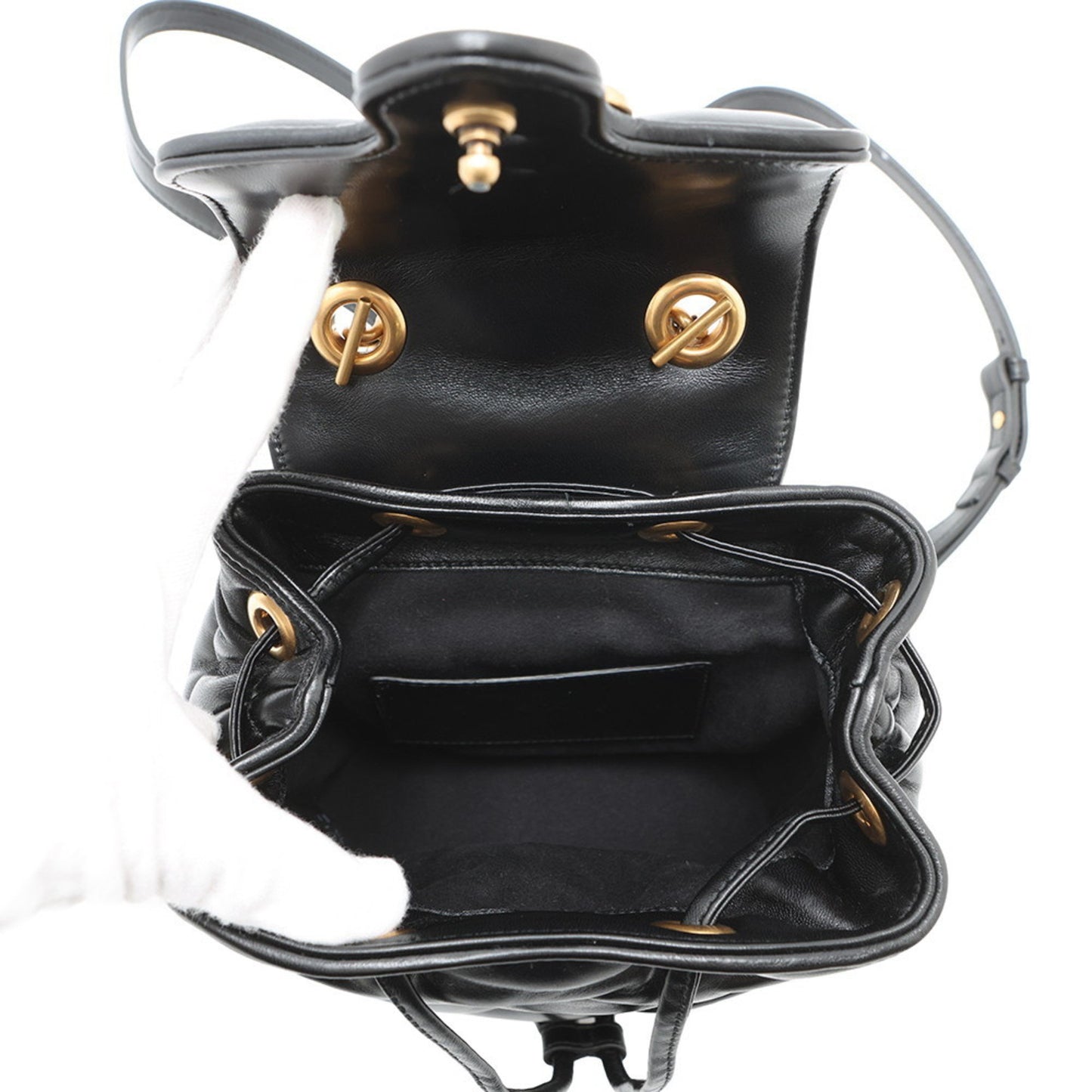 Gucci Gg Marmont Mini Backpack In Leather (777253) - Black