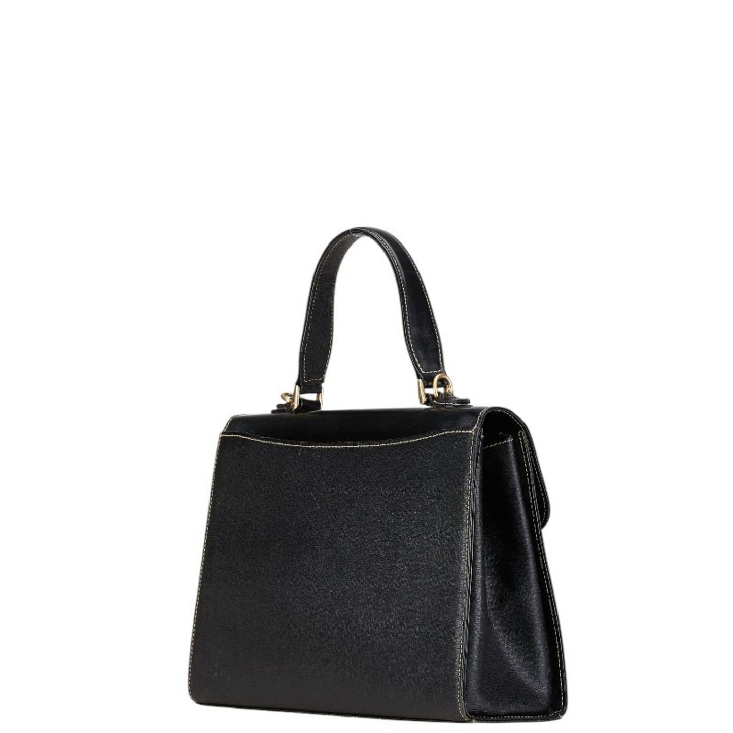 Burberry Nova Check Handbag Shoulder Bag 2Way Black Leather