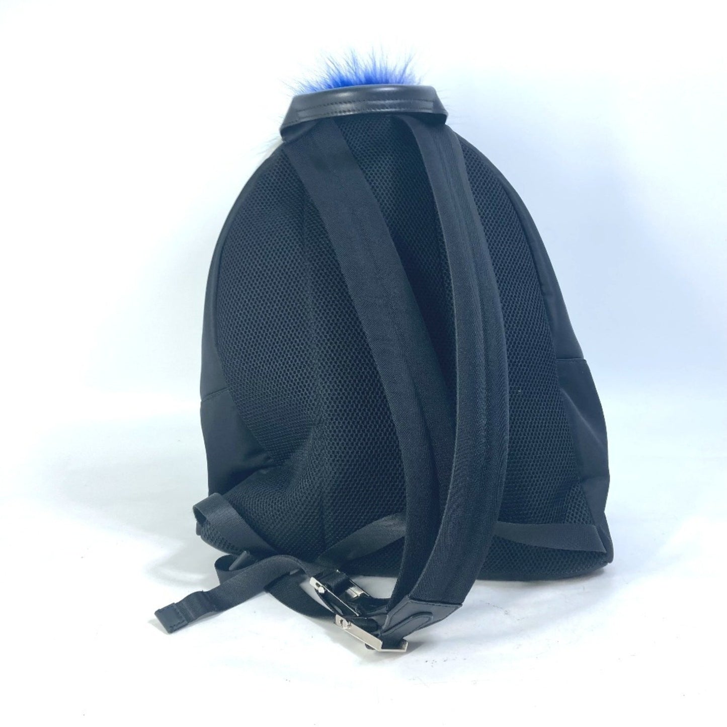 Fendi 7Vz016 Karl Lagerfeld Fur Studded Nylon Backpack In Black