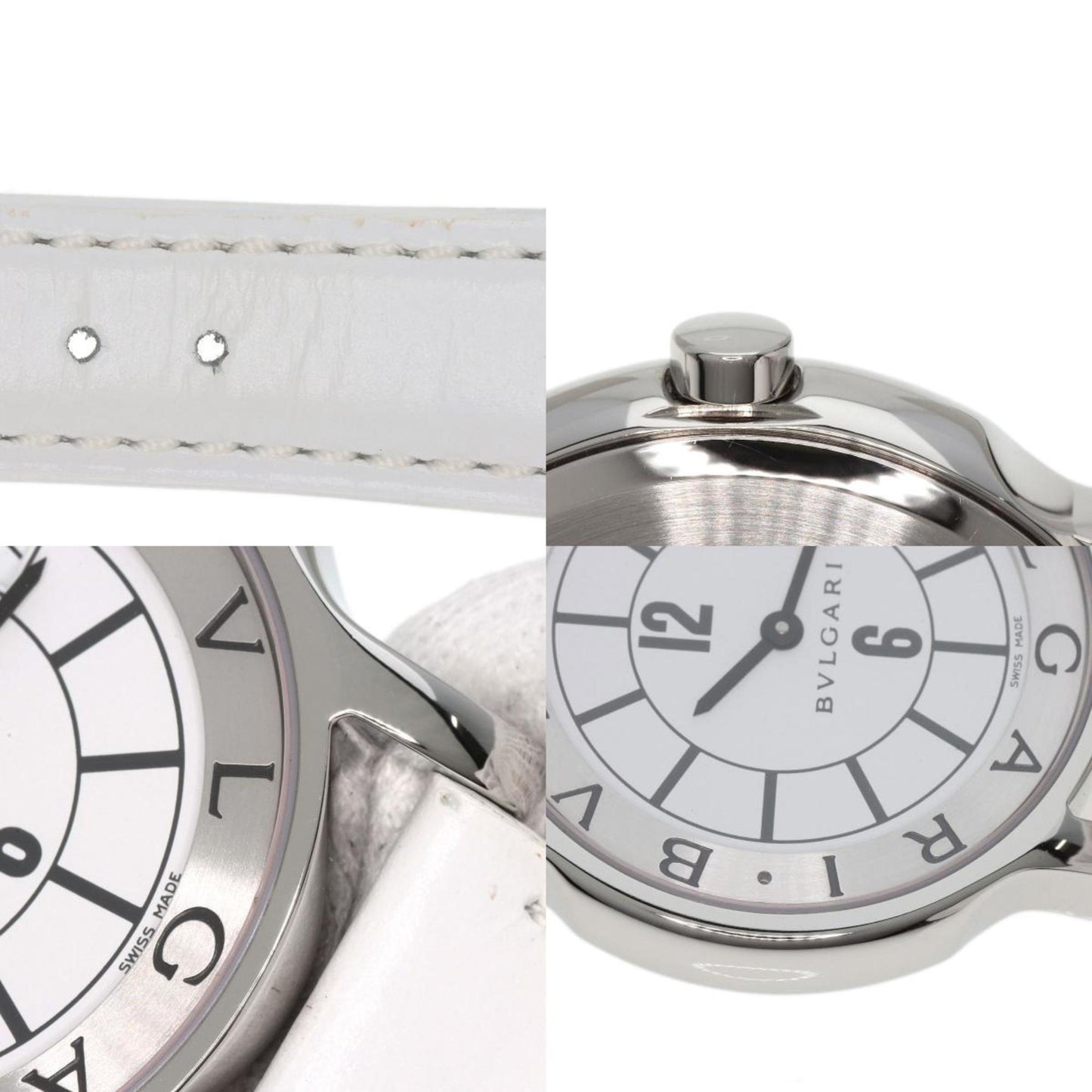 Bvlgari St35S Solotempo Watch Stainless Steel Leather