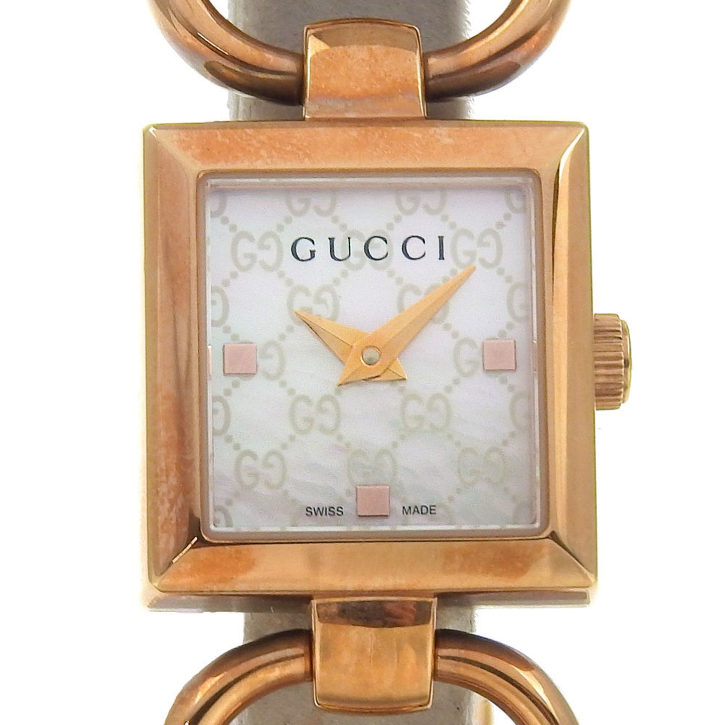 Gucci Interlocking G Tornavoni 120 Square Shell Dial Quartz Watch Battery Operated 18Mm