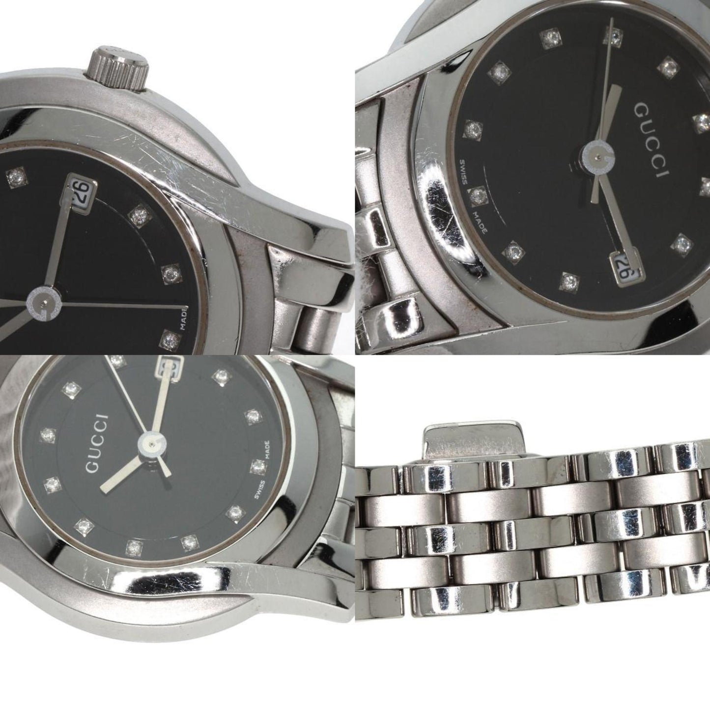 Gucci 5500L 11P Diamond Watch Stainless Steel Ss