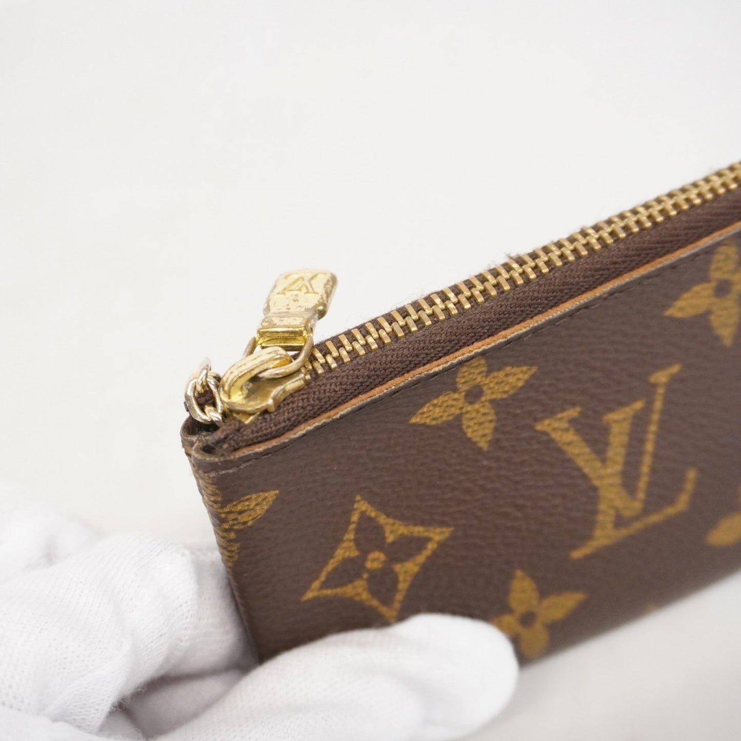 Louis Vuitton Monogram Pochette Cle Wallet/Coin Case M62650 Brown
