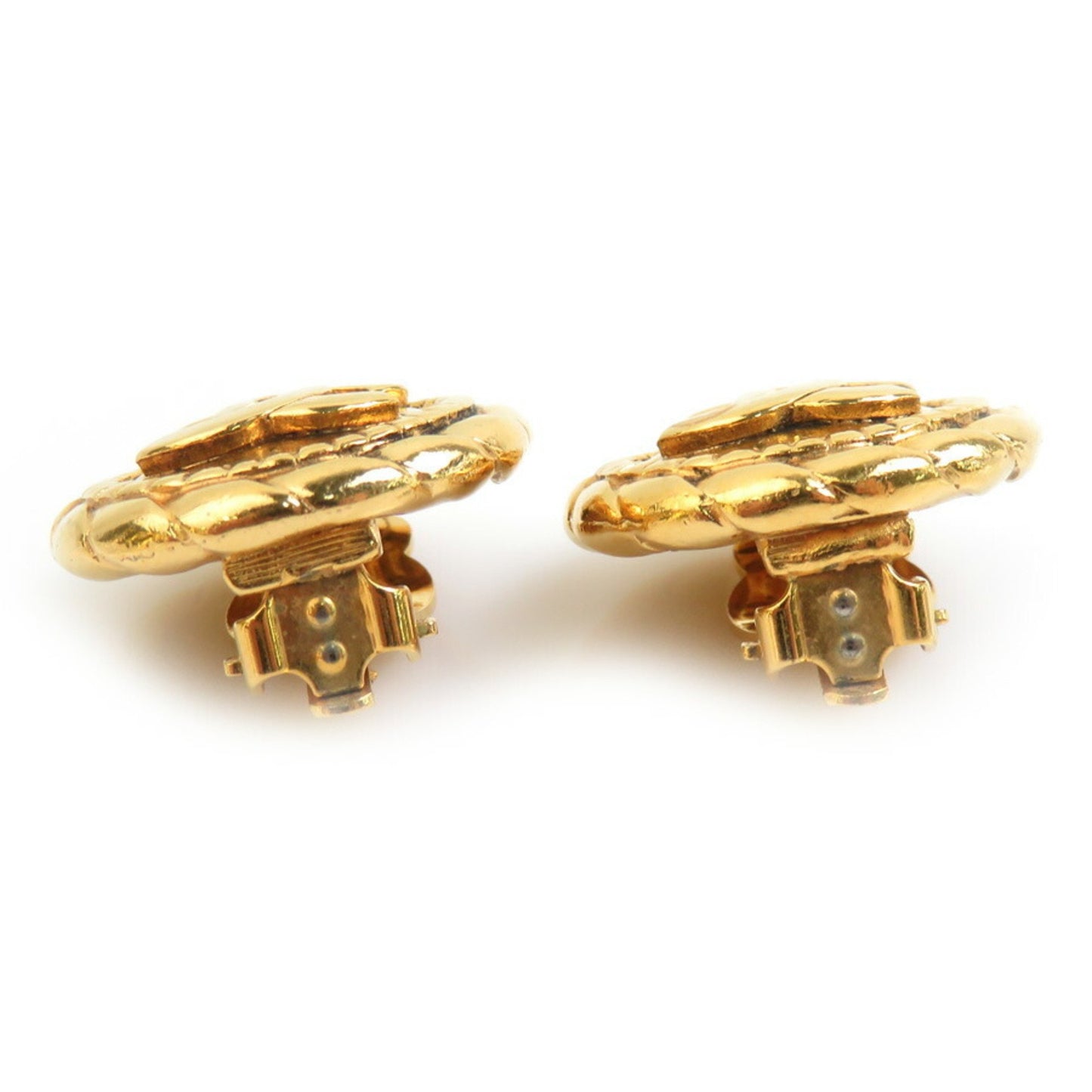 Chanel Coco Mark Metal Gold Earrings