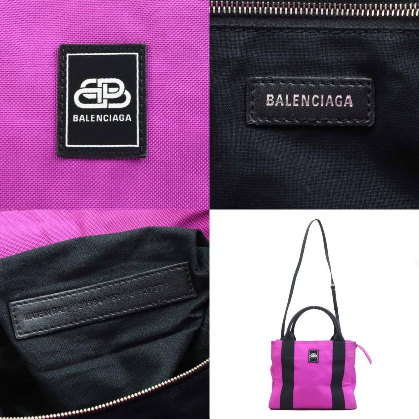 Balenciaga Balenciaga Handbag Shoulder Bag Canvas Purple Black