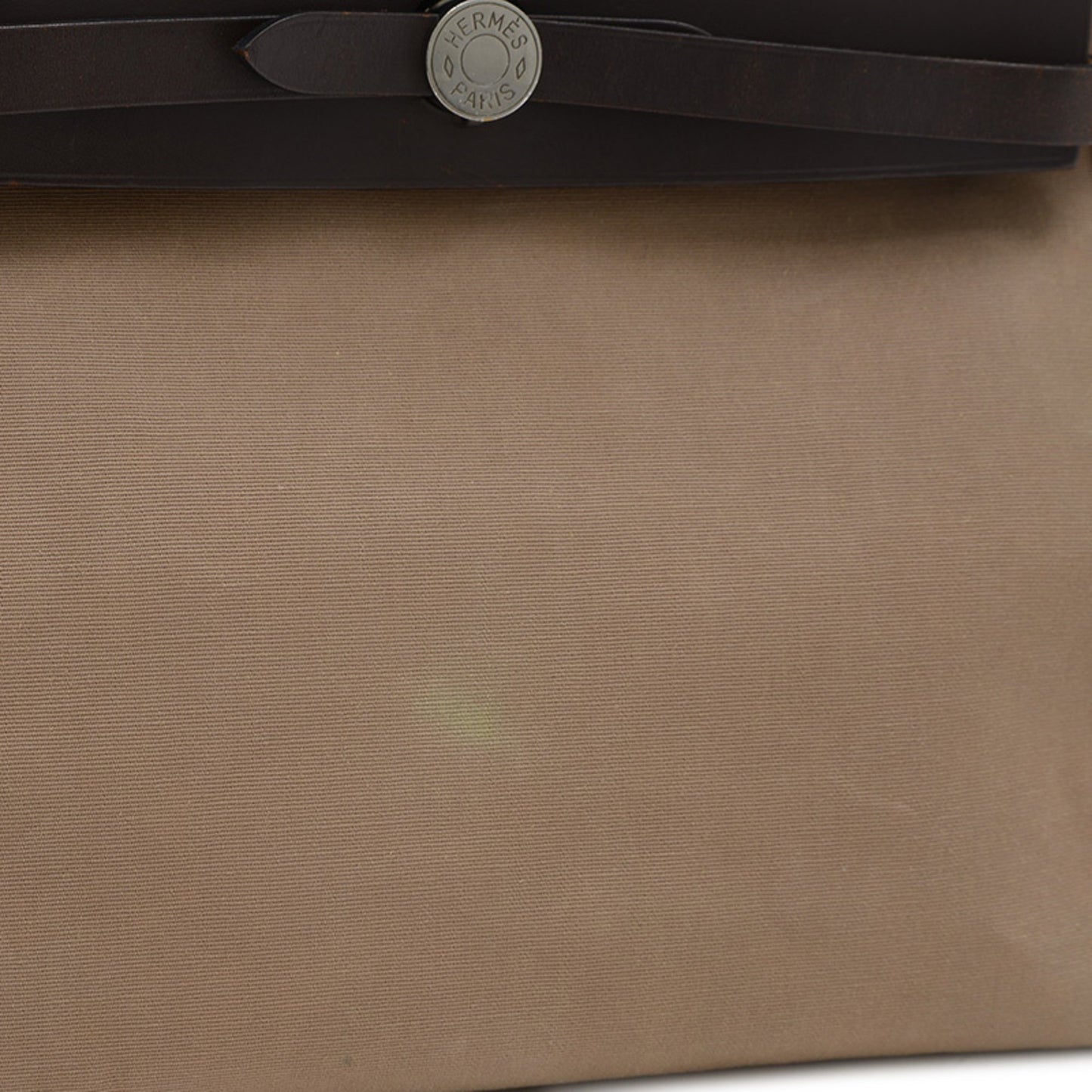 Hermes Airbag Zip Pm Handbag Tote Bag Toile Officier Calf Beige Brown T Stamp Bp