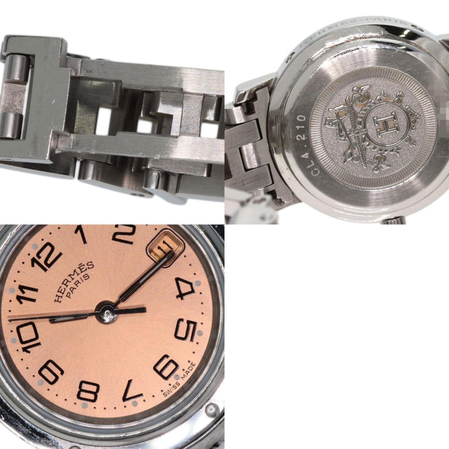 Hermes Cl4.210 Clipper Watch Stainless Steel Ss