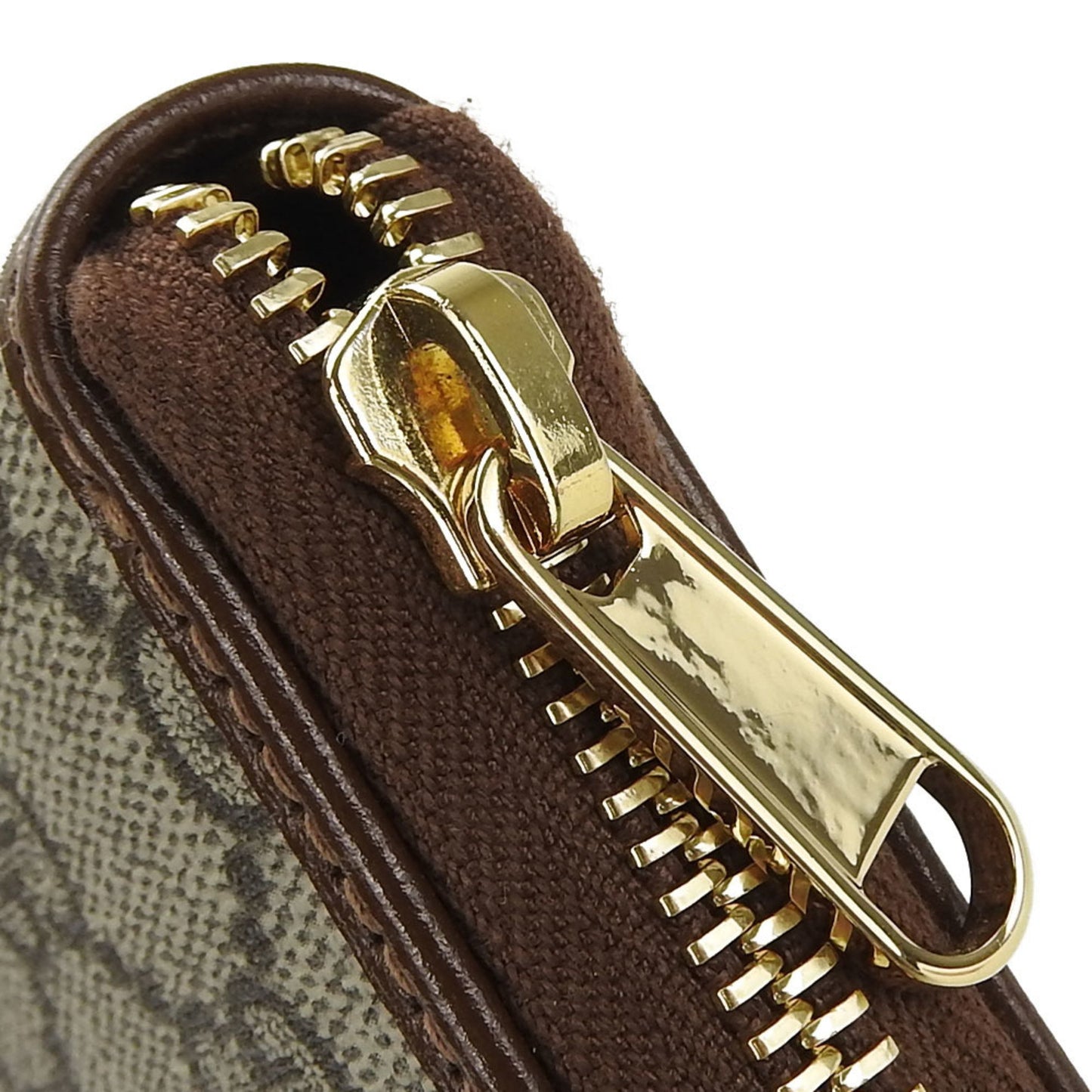 Gucci Long Wallet 673003 Interlocking G Gg Supreme Canvas Beige Brown Round