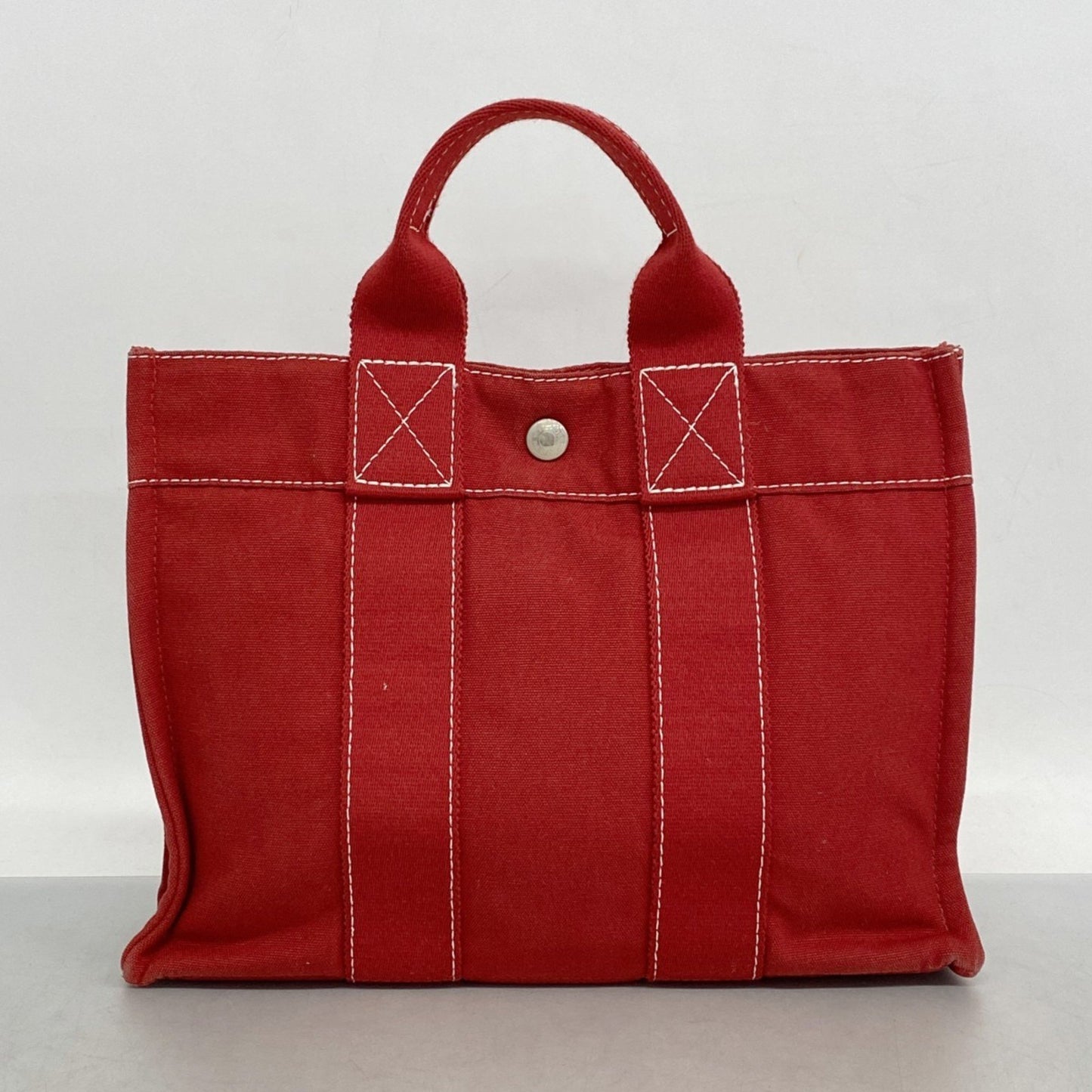 Hermes Herms Deauville Pm Tote Bag In Red Canvas