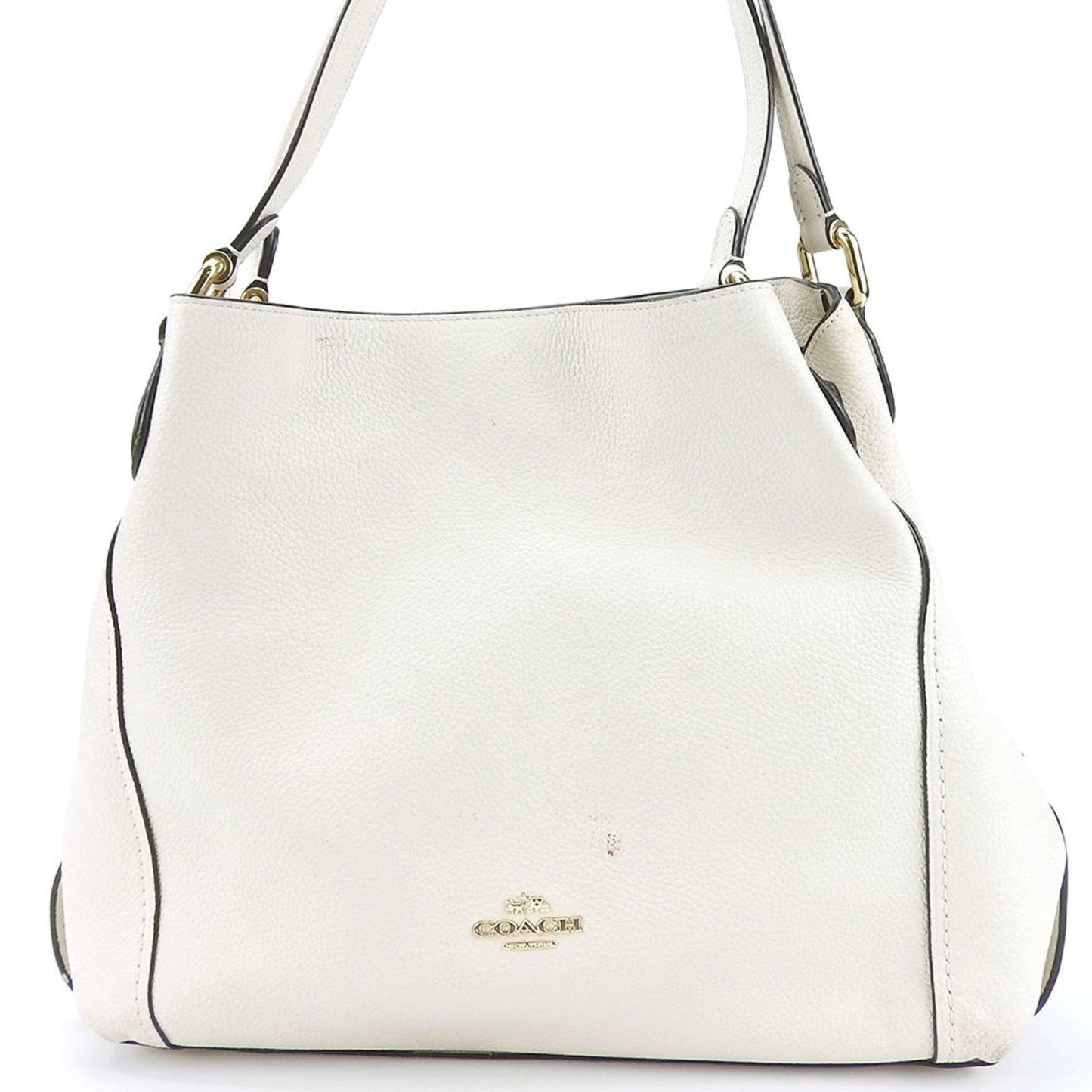 Coach Shoulder Bag 57125 Leather Off-White