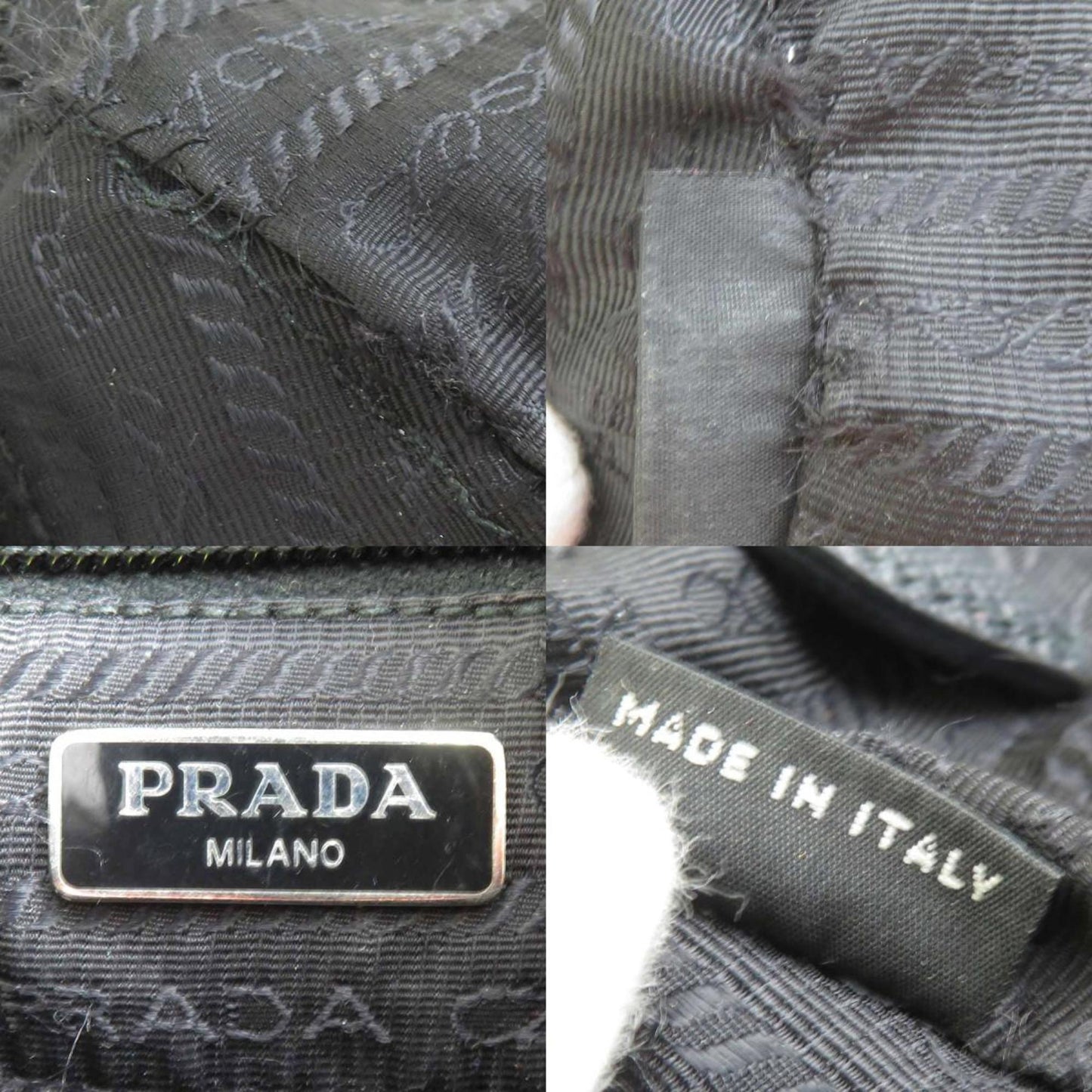 Prada Pouch Nylon Black X Orange Green