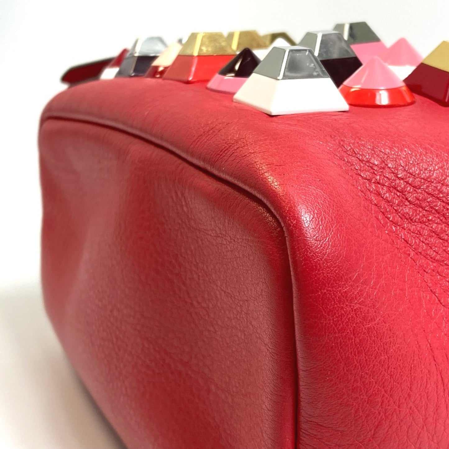 Fendi 8Bz038 Valentine Limited Color Studs Backpack Backpack Red Red