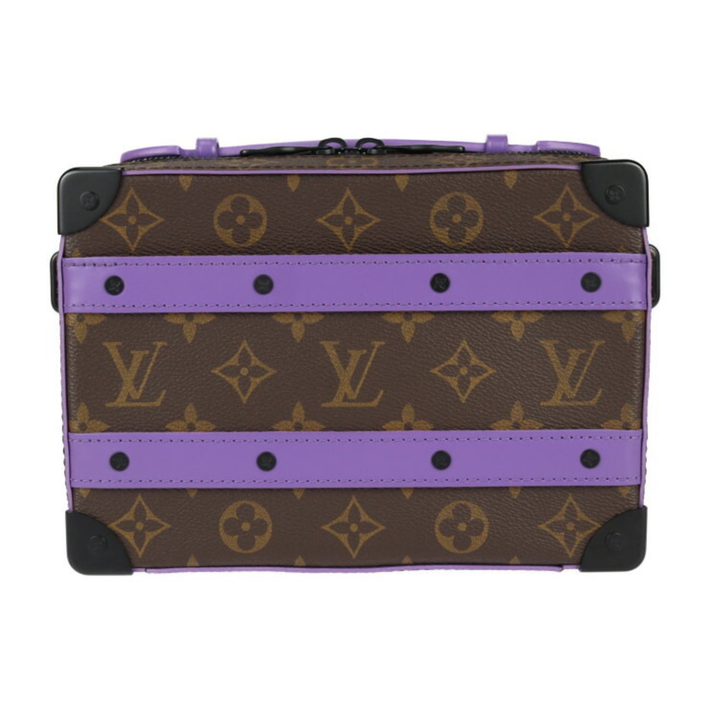 Louis Vuitton Louis Vuitton Handle Soft Trunk Monogram Macassar Handbag M46264 Leather Brown Purple