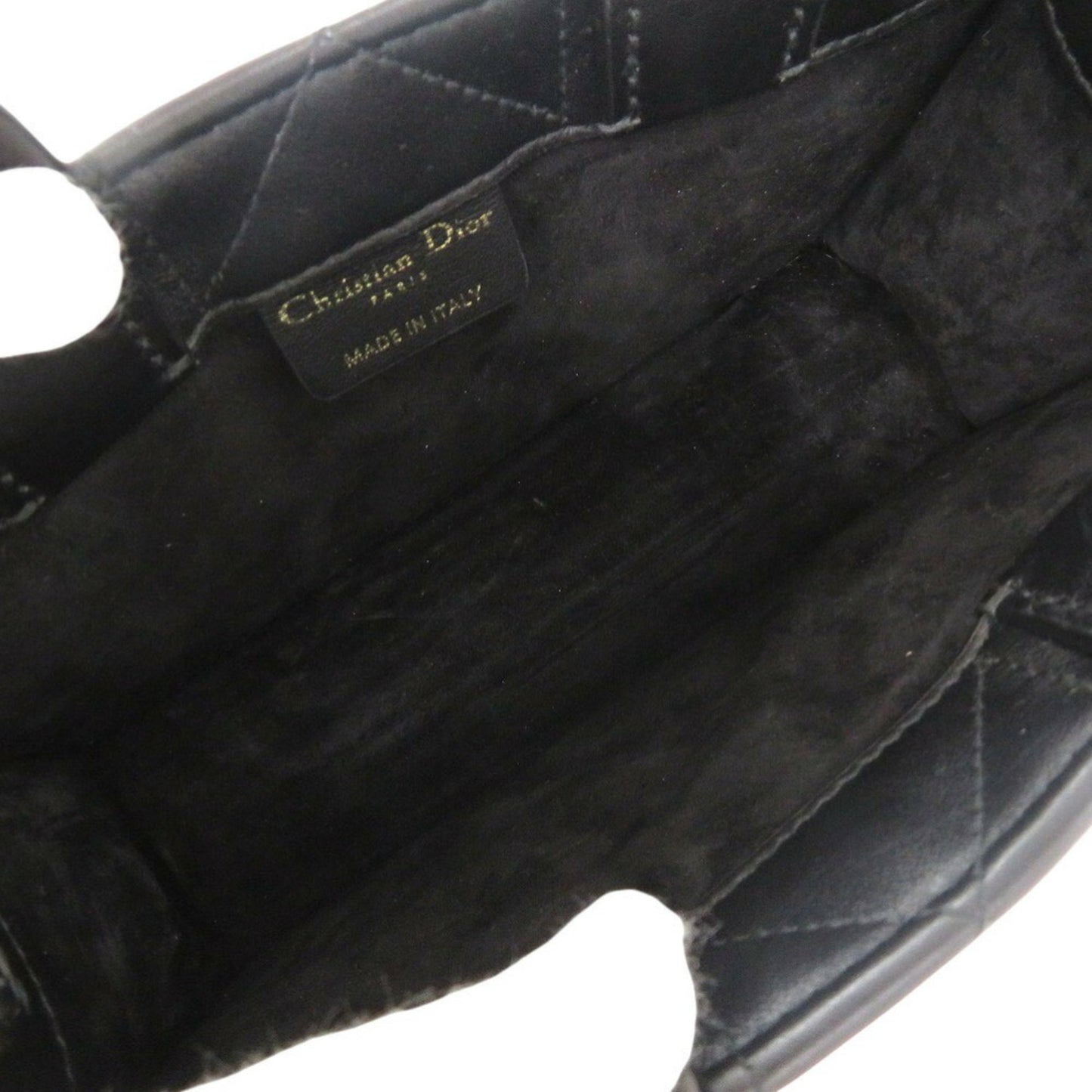 Like New Christian Dior Book Tote Mini Macrocannage S5573Owhp Calfskin Black Handbag Shoulder Bag