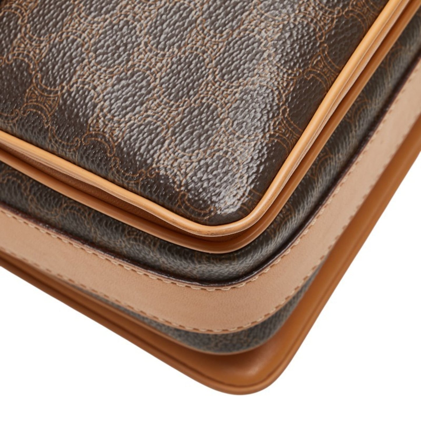 Celine Macadam Crossbody Shoulder Bag In Brown