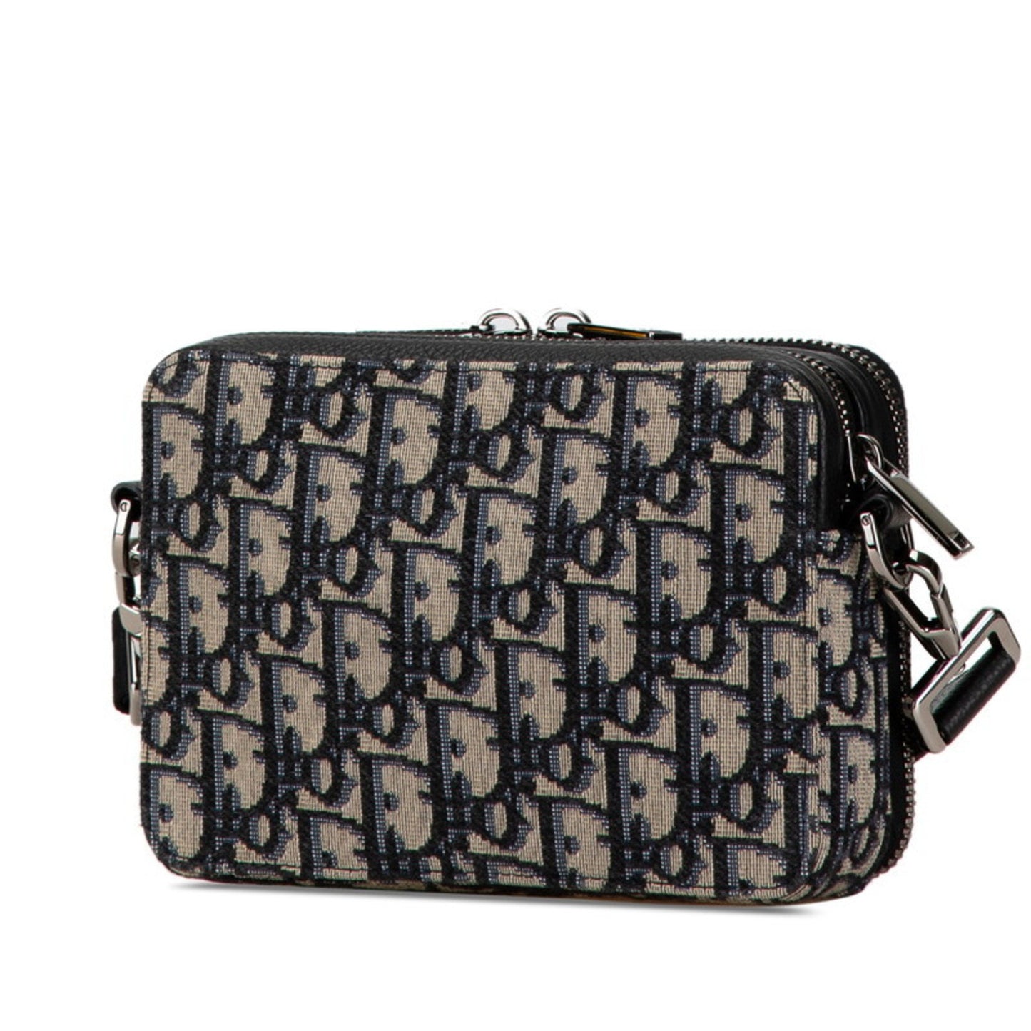 Christian Dior Dior X Kenny Scharf Oblique Crossbody Shoulder Bag Beige Navy Jacquard
