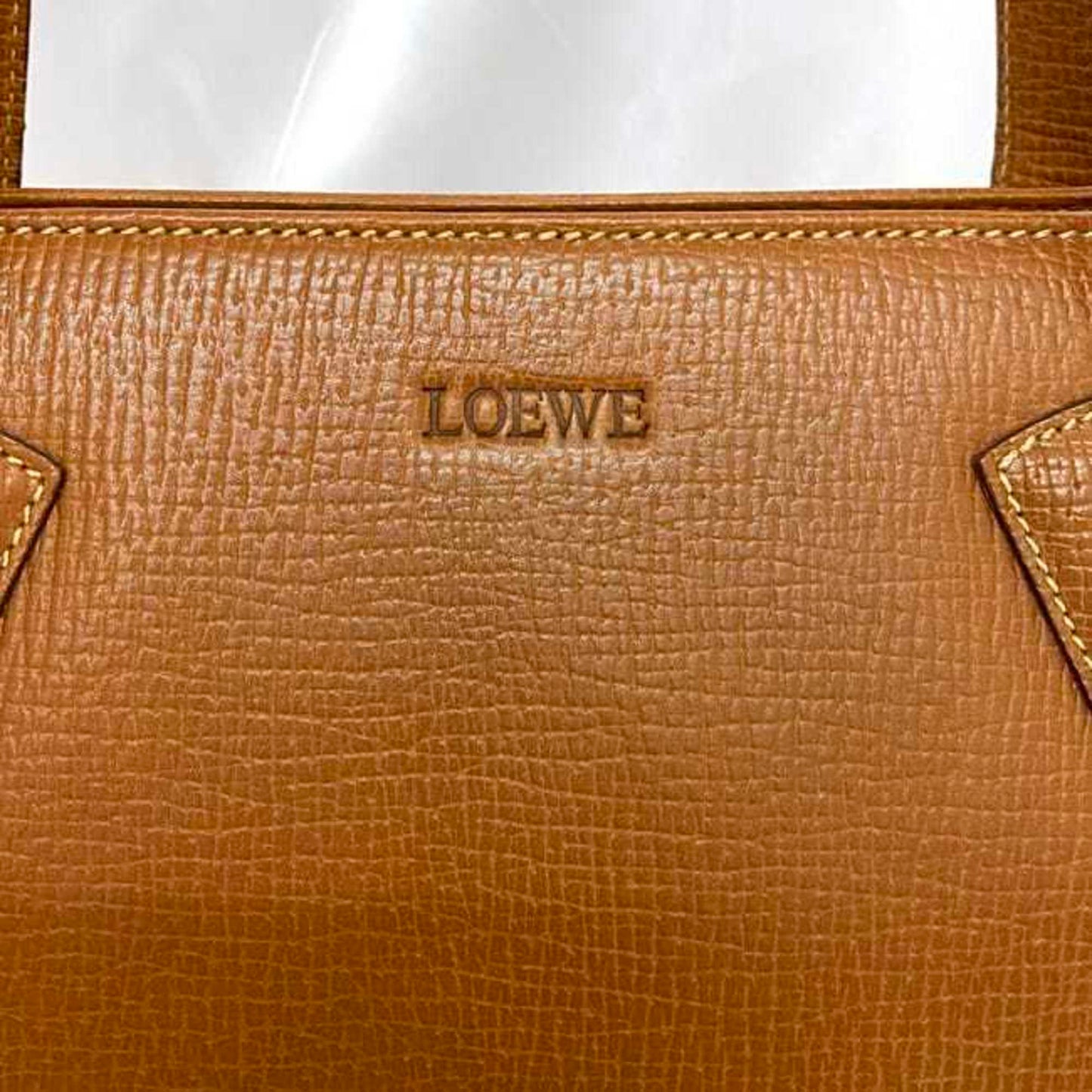 Loewe Shoulder Tote Bag Brown Leather Grain