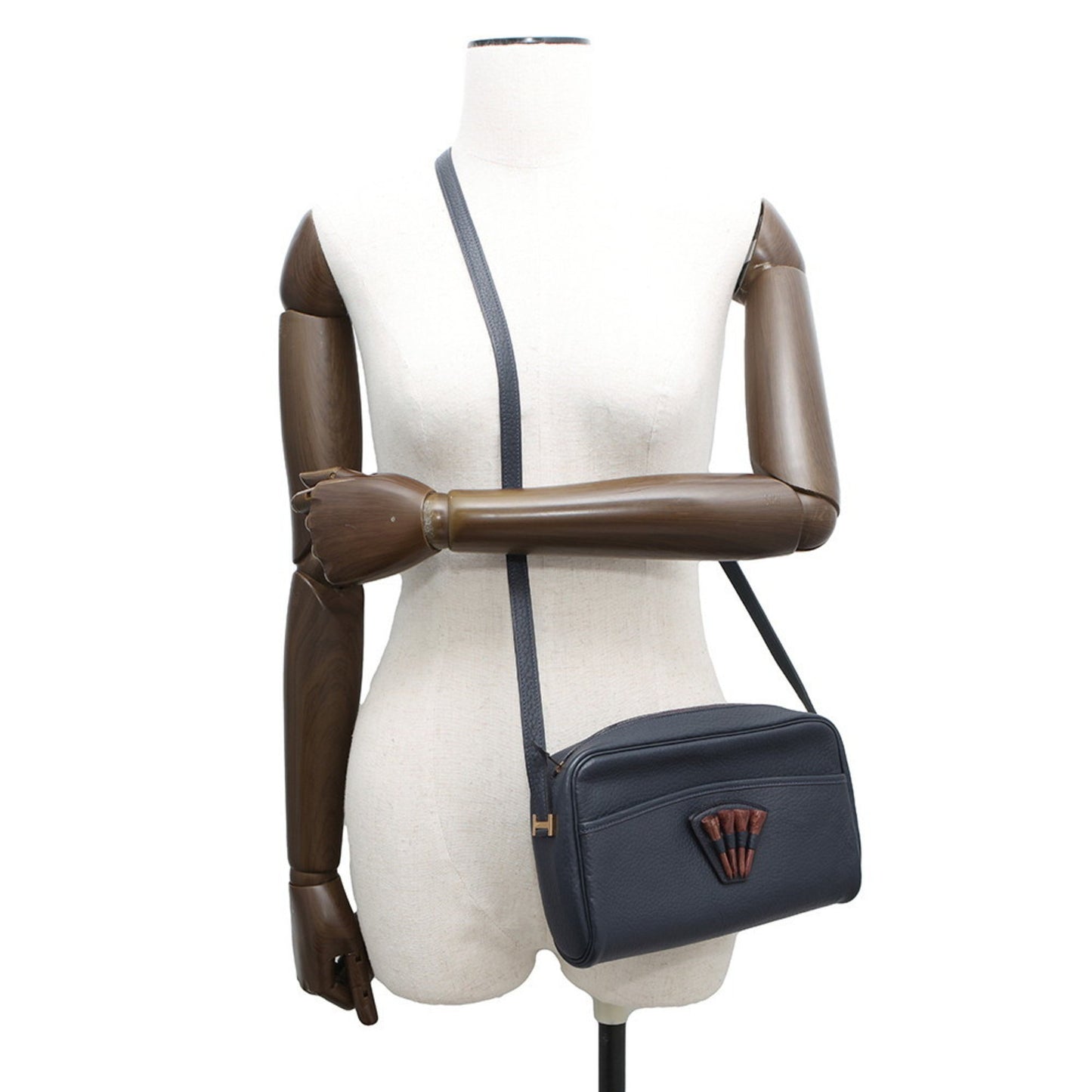 Hermes Shoulder Bag Golf Tee Motif Navy Fjord O Engraved