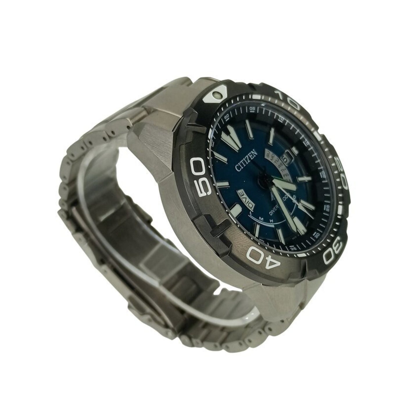 Citizen Promaster Marine Eco-Drive Watch As7145-69L H112-R012487 Silver With Blue Dial And Super