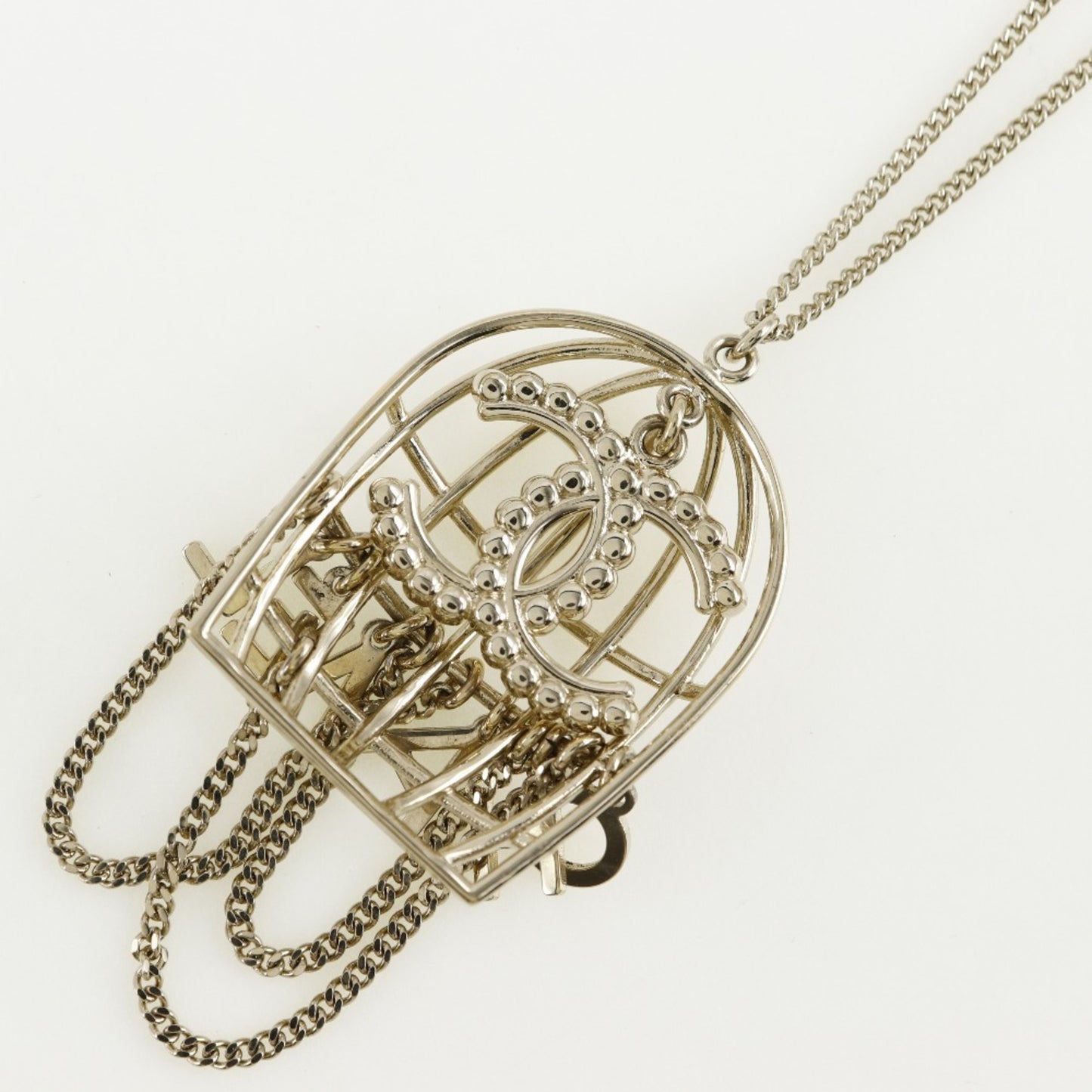 Chanel Chanel Birdcage Necklace Mtiers D'Art Collection Gold Plated X Rhinestone 2020 Champagne
