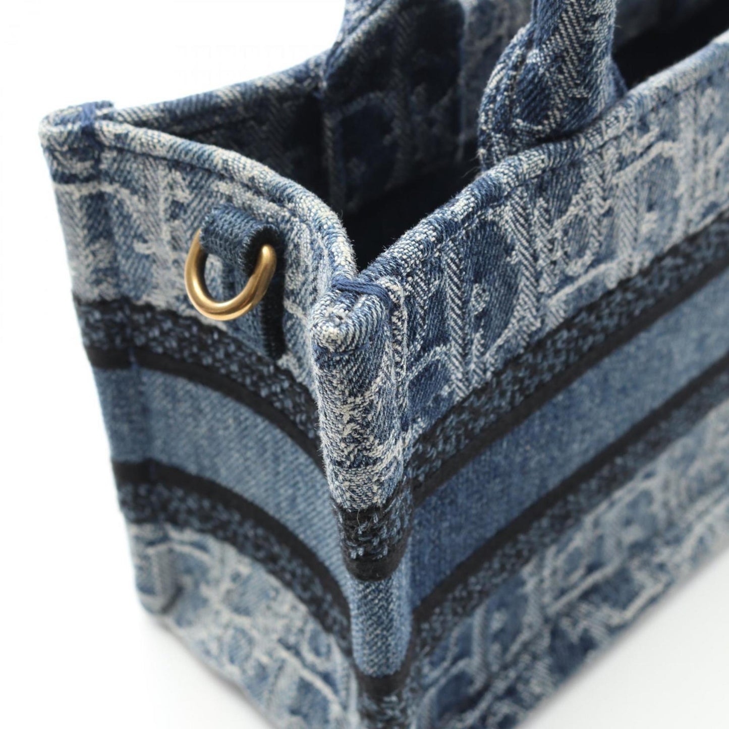 Christian Dior Dior Bo Tote Book Tote Mini Handbag Denim