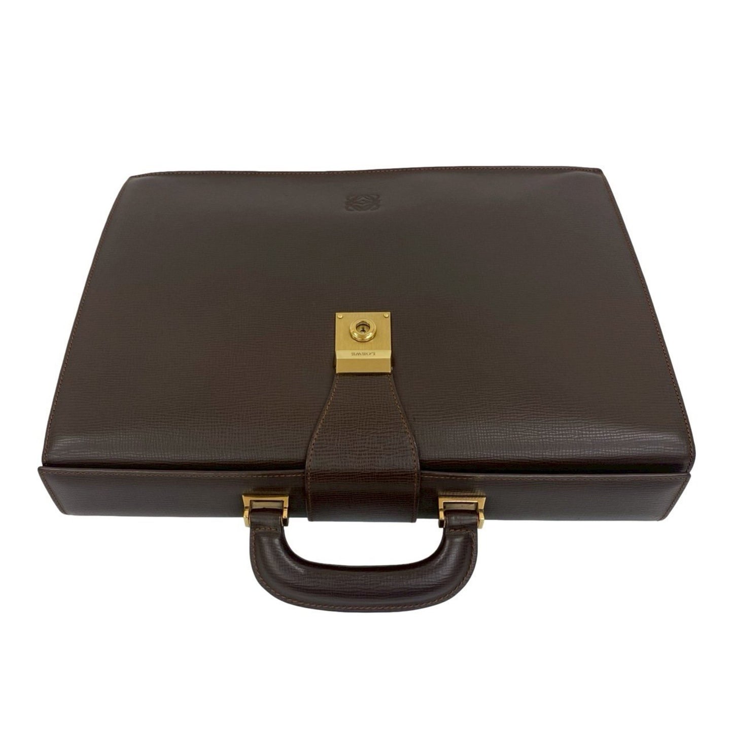 Loewe Anagram Embossed Logo Leather Business Briefcase Handbag