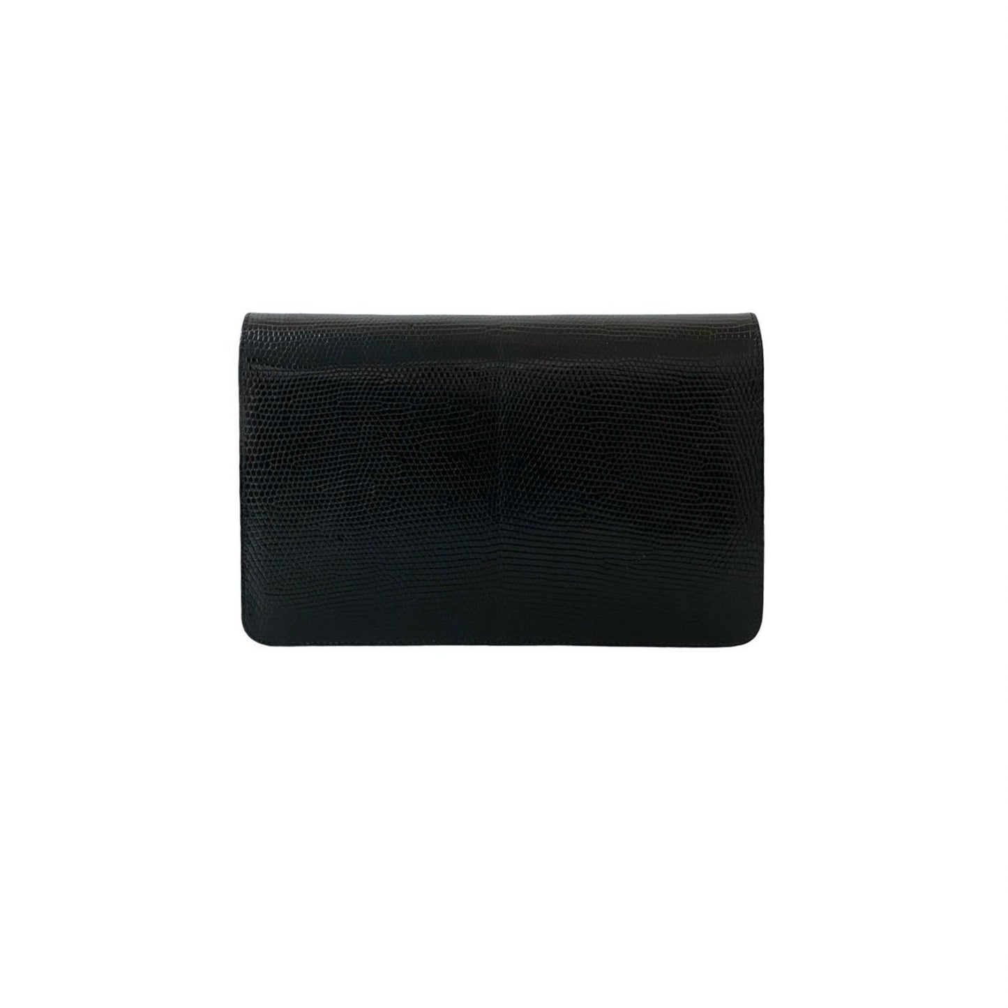 Gucci Old Gucci Leather Genuine Chain Shoulder Bag Pochette Black 41510