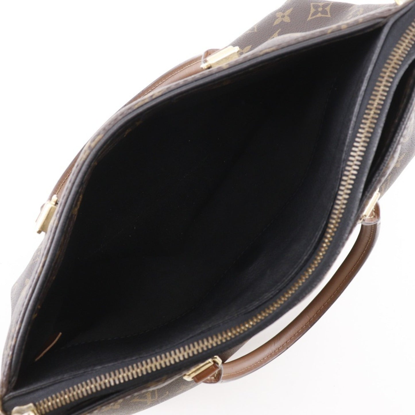 Louis Vuitton Pallas Handbag Shoulder Bag M41064 Monogram Canvas Noir Made In Usa 2015 Brown Sd0155