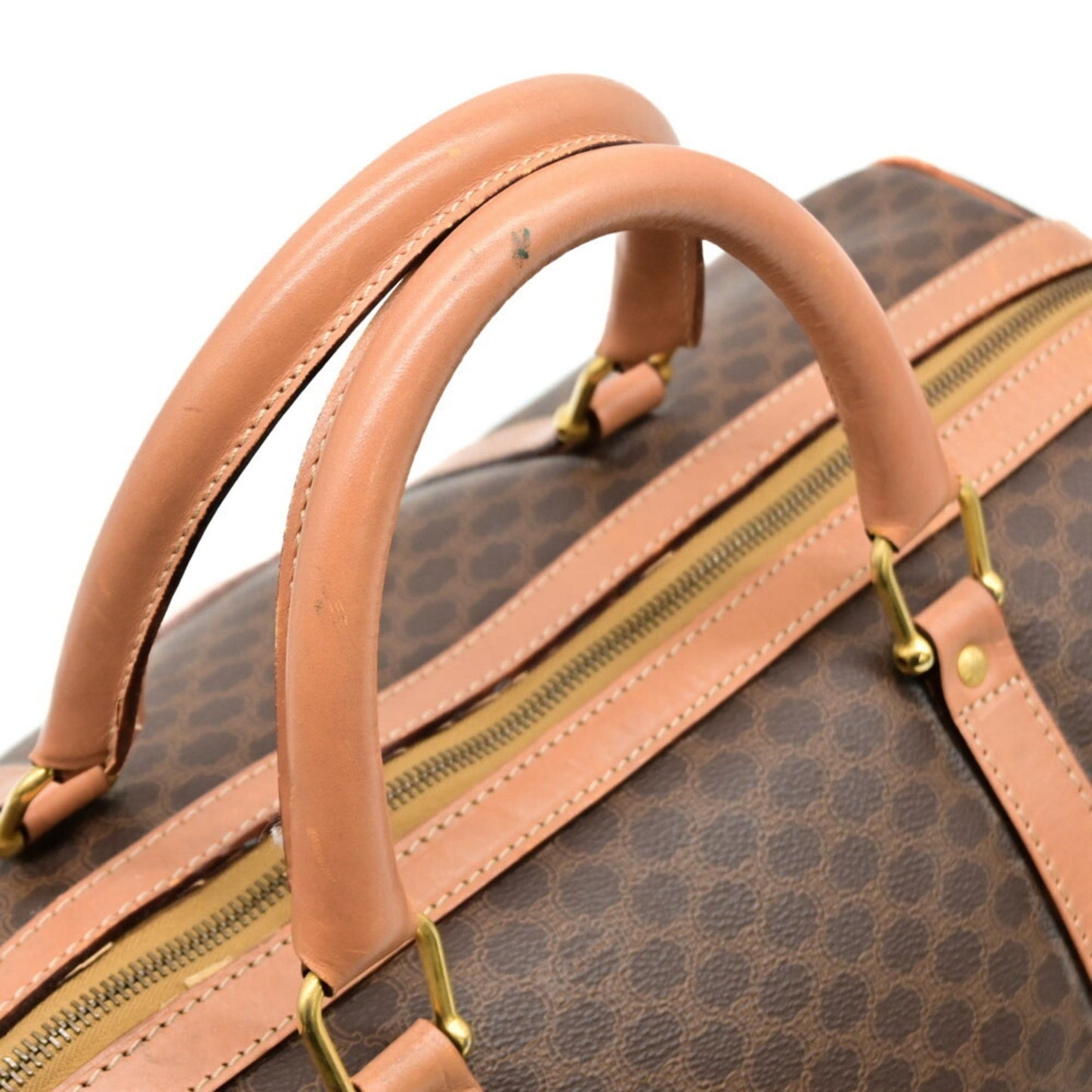 Celine Macadam Boston Bag Leather Brown