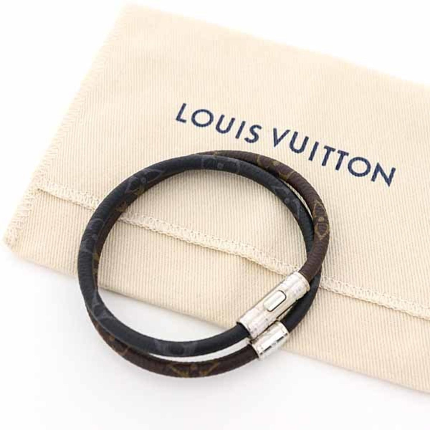 Louis Vuitton Keep It Bracelet Monogram Eclipse Macassar Brown Black S
