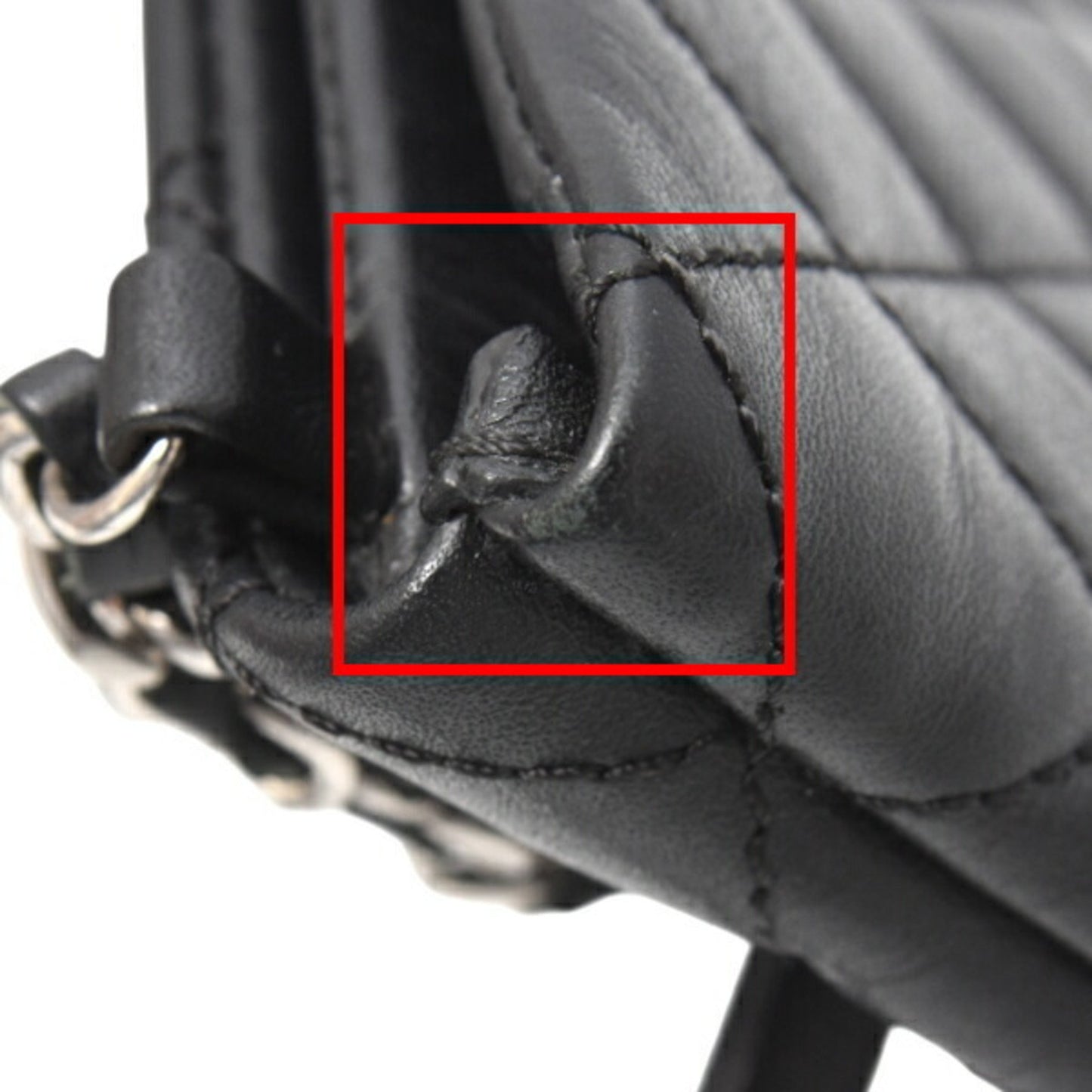 Chanel Chain Shoulder Bag Matelasse Uniform Coco Button Calf Leather Black