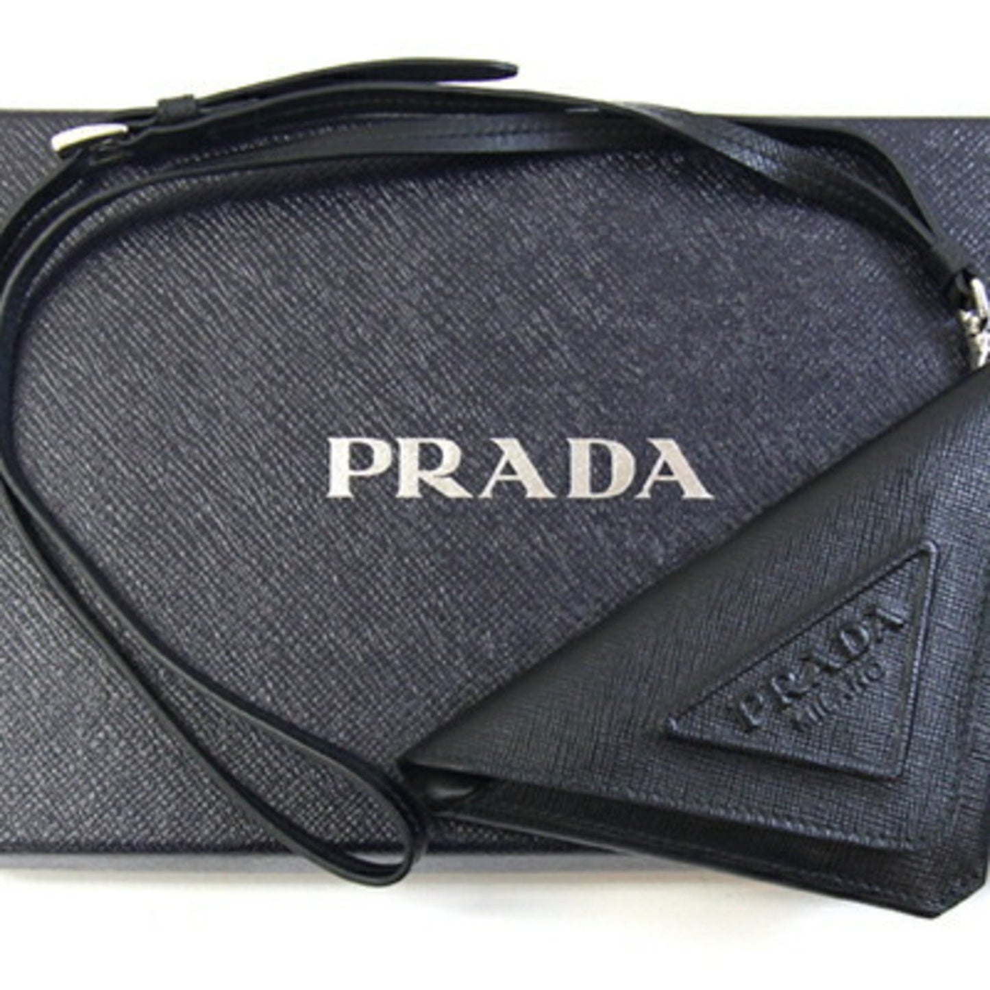 Prada Pouch 1Tl445 Black Leather