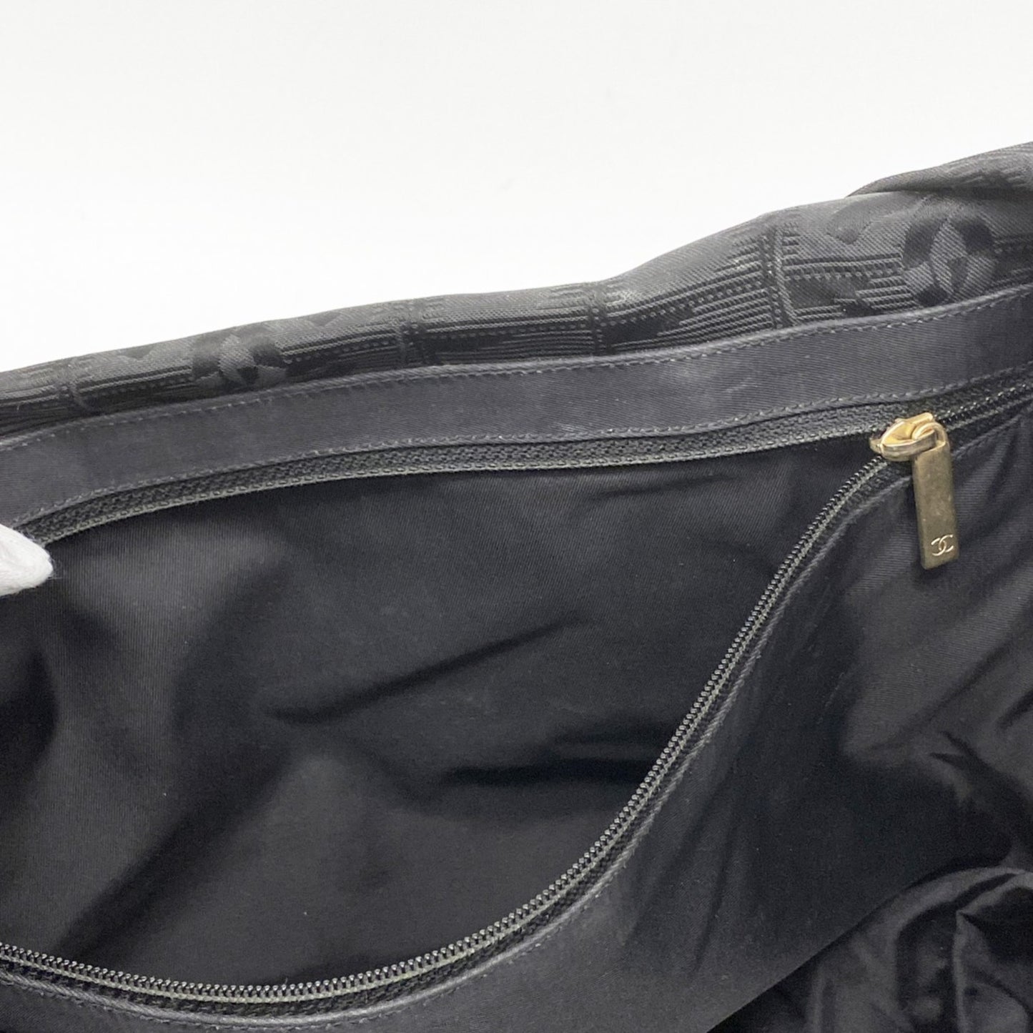 Chanel New Travel Nylon Tote Bag In Black Champagne